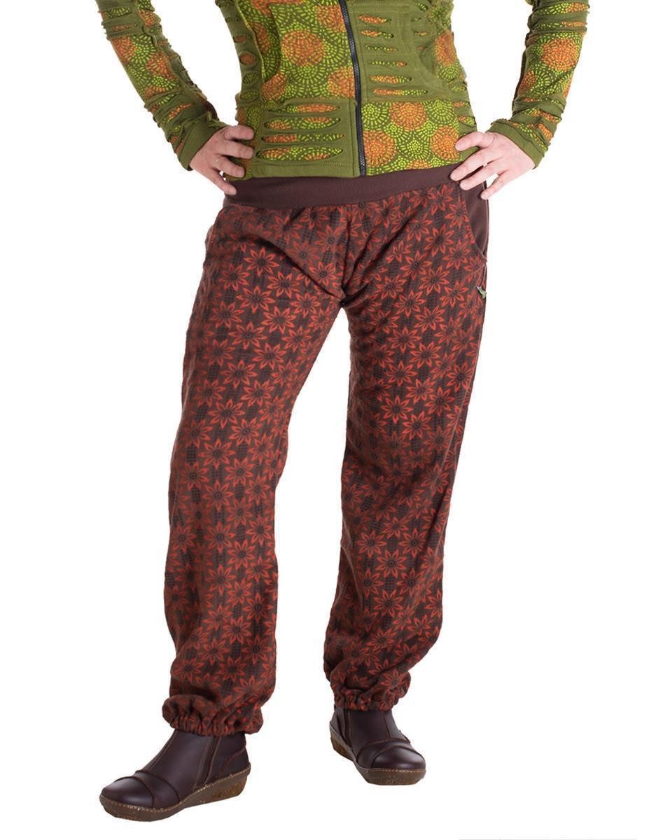 Vishes Haremshose Warme Damen Hose Blumen Haremshose ECO Fleecehose Thermoh günstig online kaufen