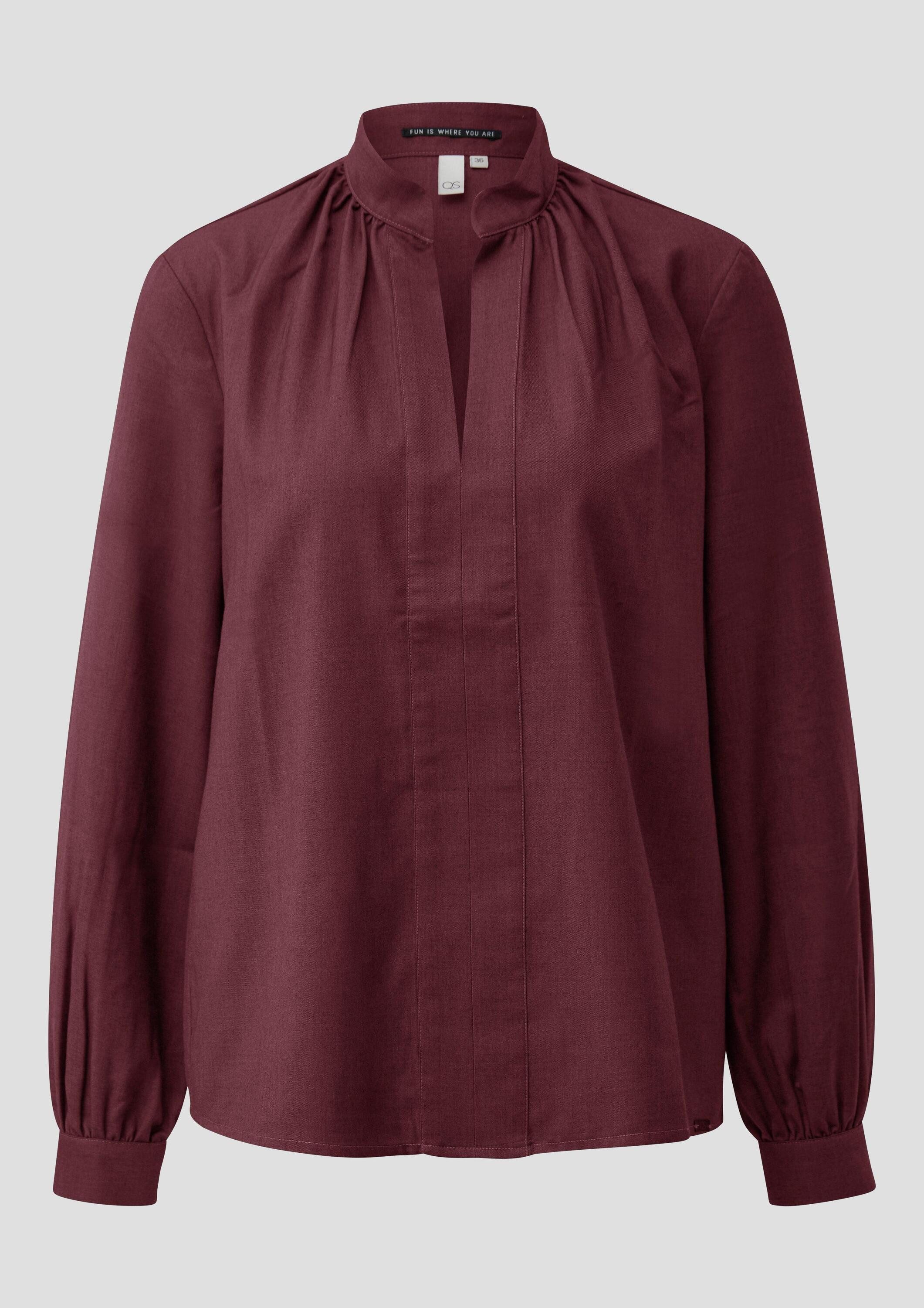 QS Langarmbluse Bluse Weiche Tunikabluse