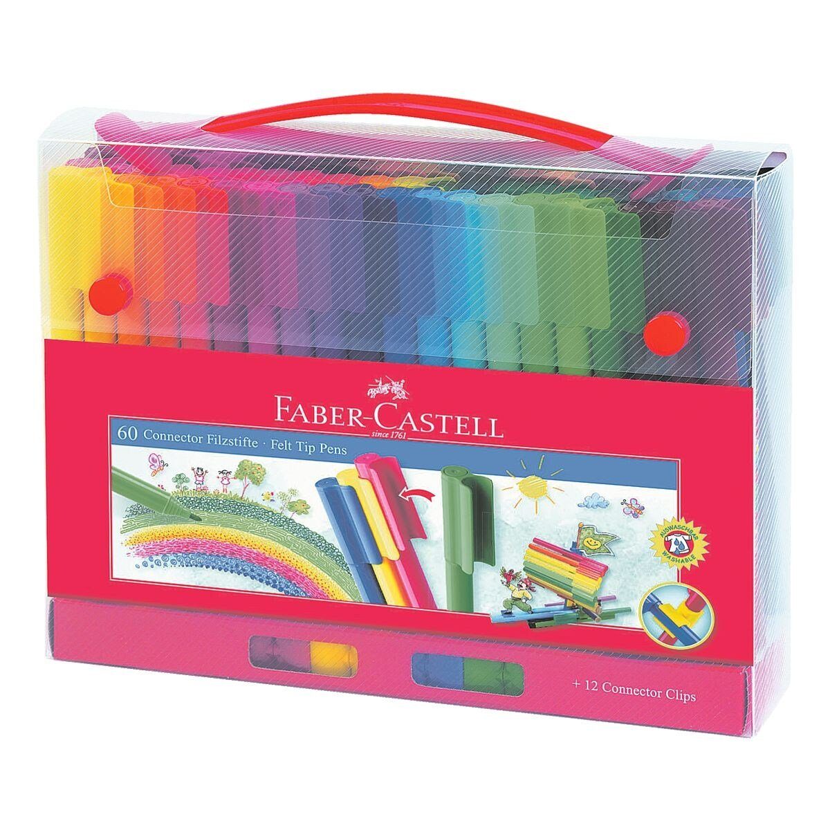 Faber-Castell Filzstift Spielen Bauen zum Connector, Malen, (72-tlg), und