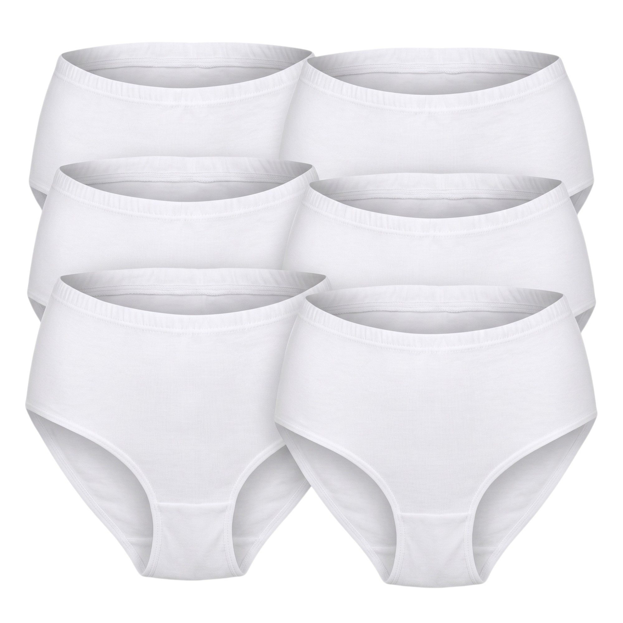 Slip Damen 6er 10er Pack – Retro-Slip 100% Baumwolle hoher Bund S-4XL
