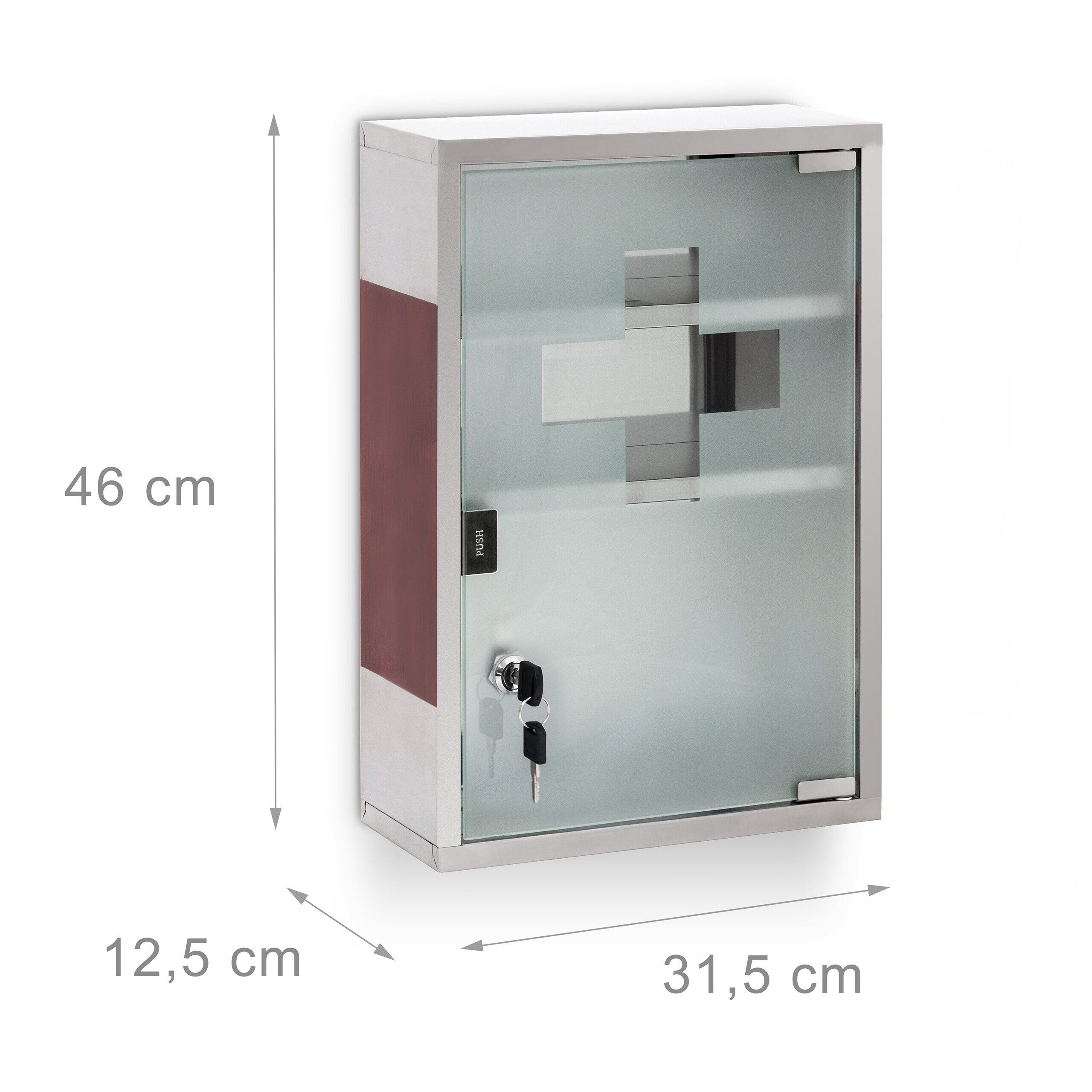relaxdays Medizinschrank EMERGENCY Edelstahl XL (1-St) – Bild 4 von 5