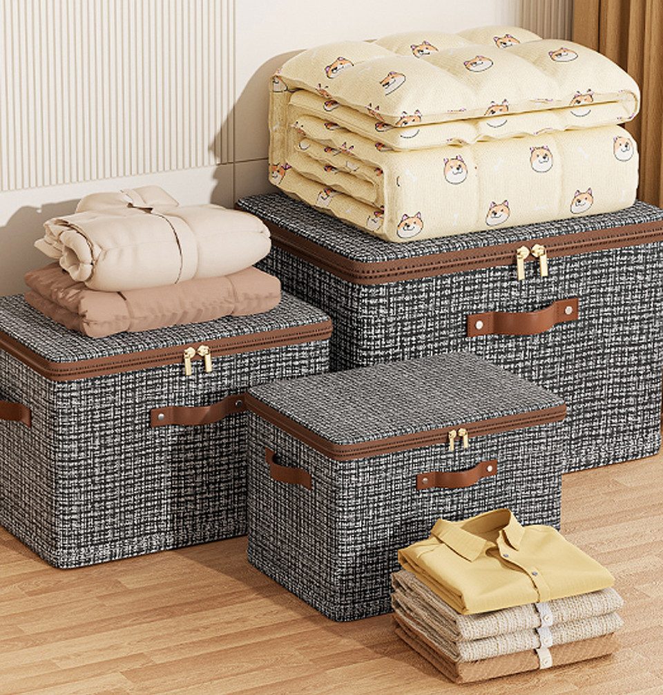 Coonoor Aufbewahrungsbox Vliesstoff Aufbewahrungsbox, Kleiderschrank Organizer, Faltbare Aufbewahrungsbox, Reißverschluss-Aufbewahrungsbox mit Deckel