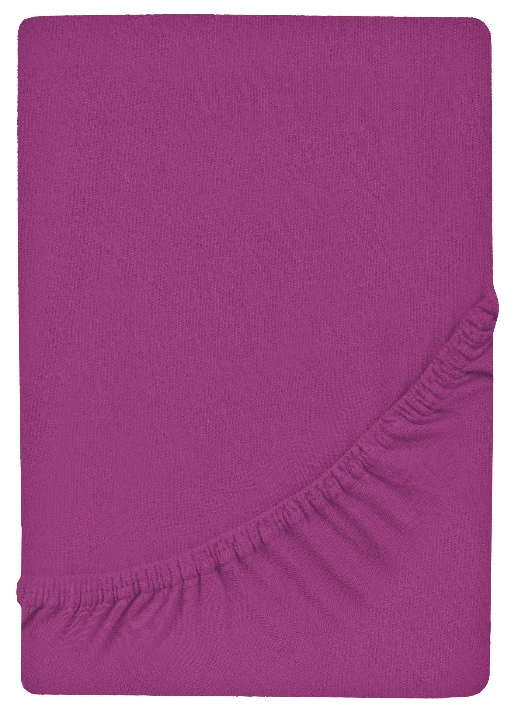 GREEN MARK Textilien Spannbettlaken Jersey Spannbetttuch in vielen Größen und Farben, 100% Baumwolle, Gummizug: rundum, (1 Stück), Jersey Spannbettlaken, Spannbetttuch in vielen Größen und Farben