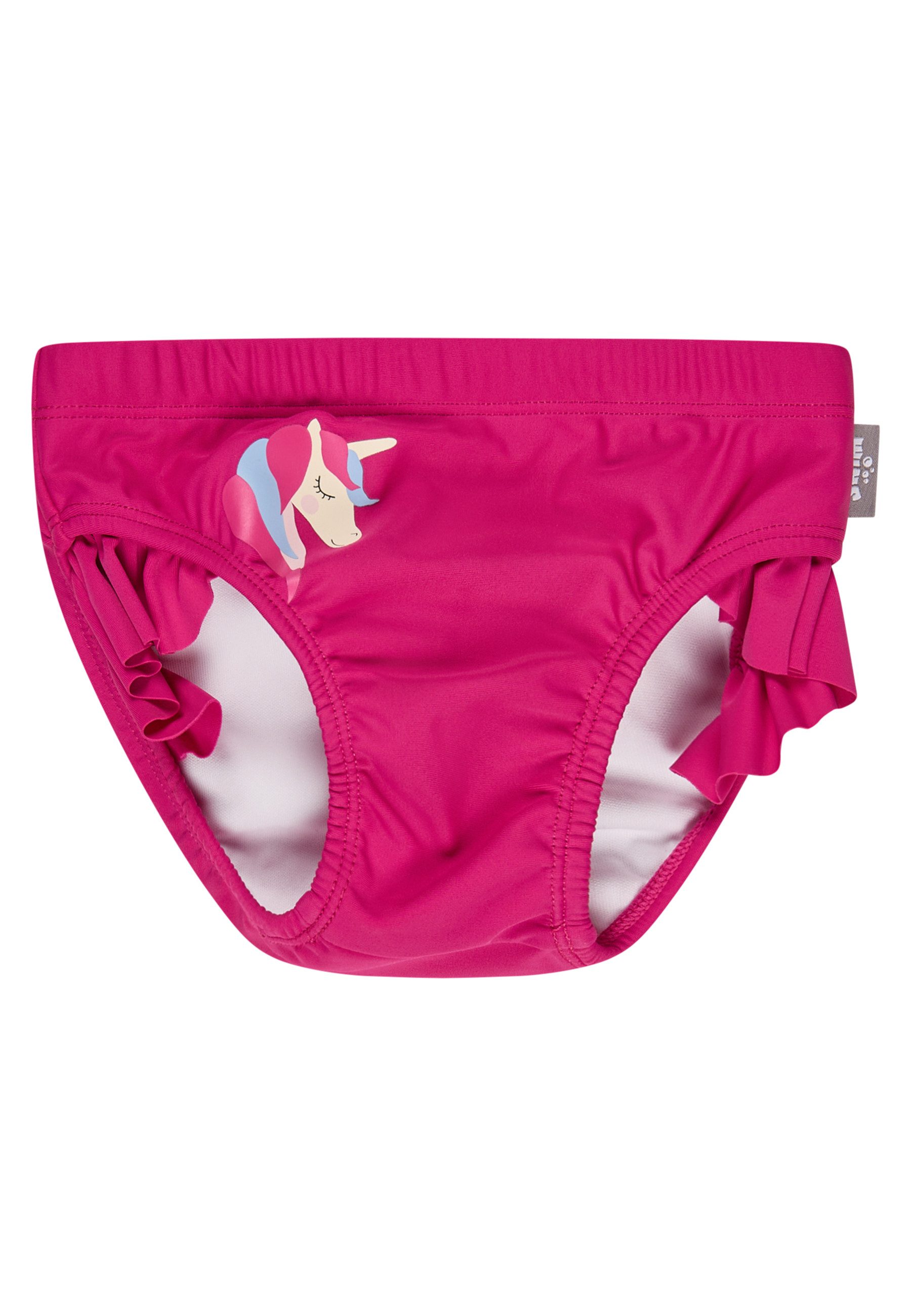 Sterntaler® Badehose UV-Schutz 50+ Badehose Einhorn (1-St) Badehose mit Einhornprint, Volants & Kordel, Windeleinsatz bis 86/92