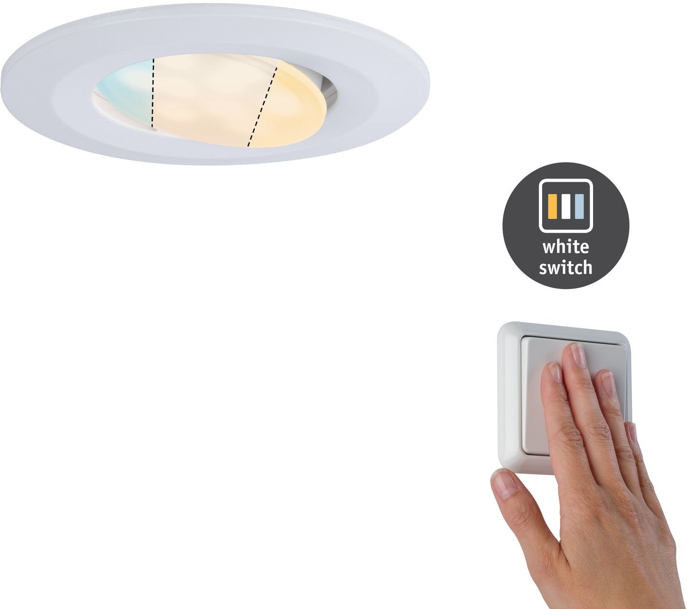 LED Einbauleuchte - Paulmann kaltweiß, fest LED-Modul, Leuchtmittel, warmweiß Farbwechsel, Calla, integriert, Badezimmerleuchte inkl. LED