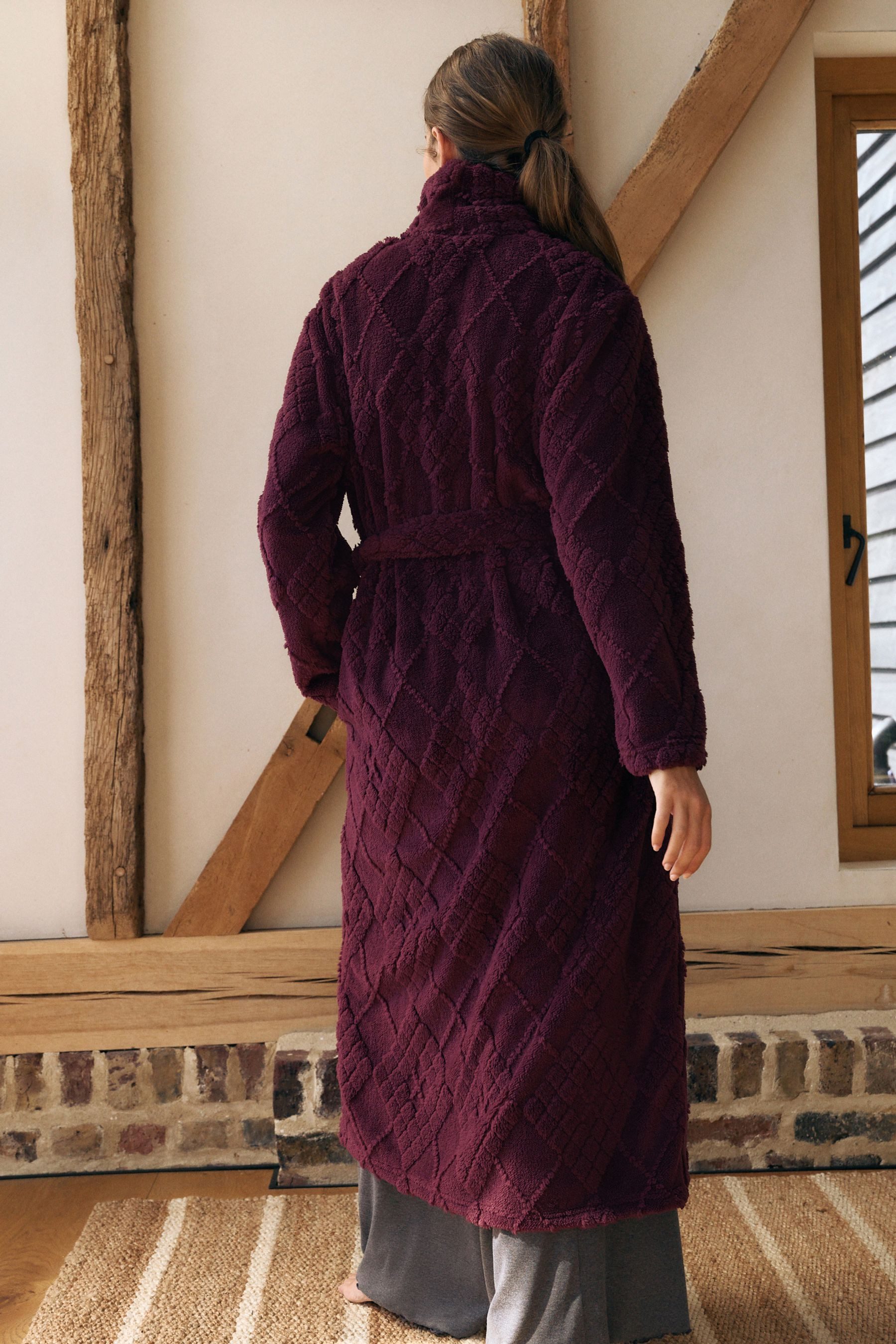 Next Damenbademantel Gemütlicher Morgenmantel aus Fleece, Polyester (recyce günstig online kaufen