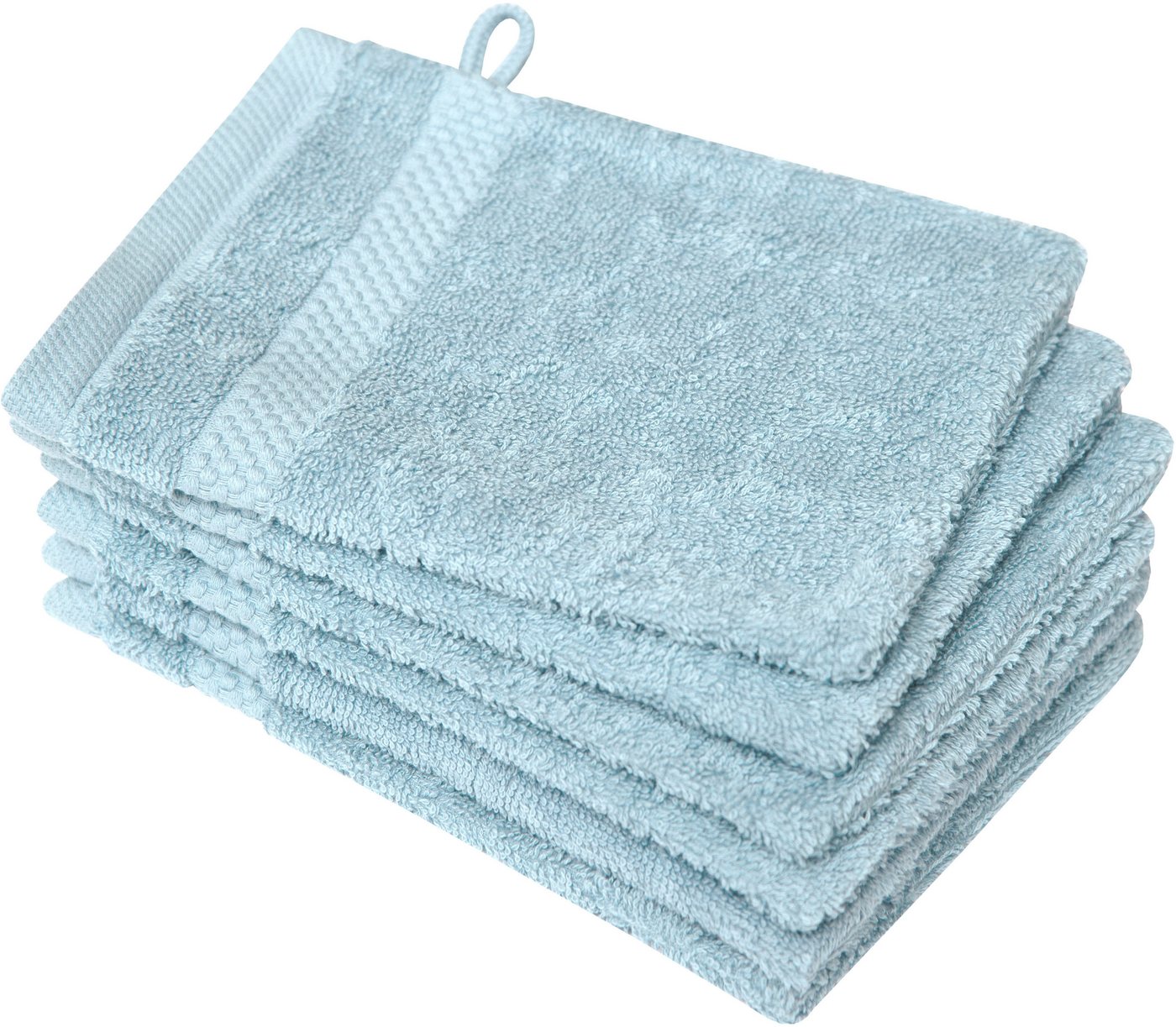 Dyckhoff Waschhandschuh Planet, (Set, 6-St), 450 g/m², aus reiner Baumwolle, trocknergeeignet