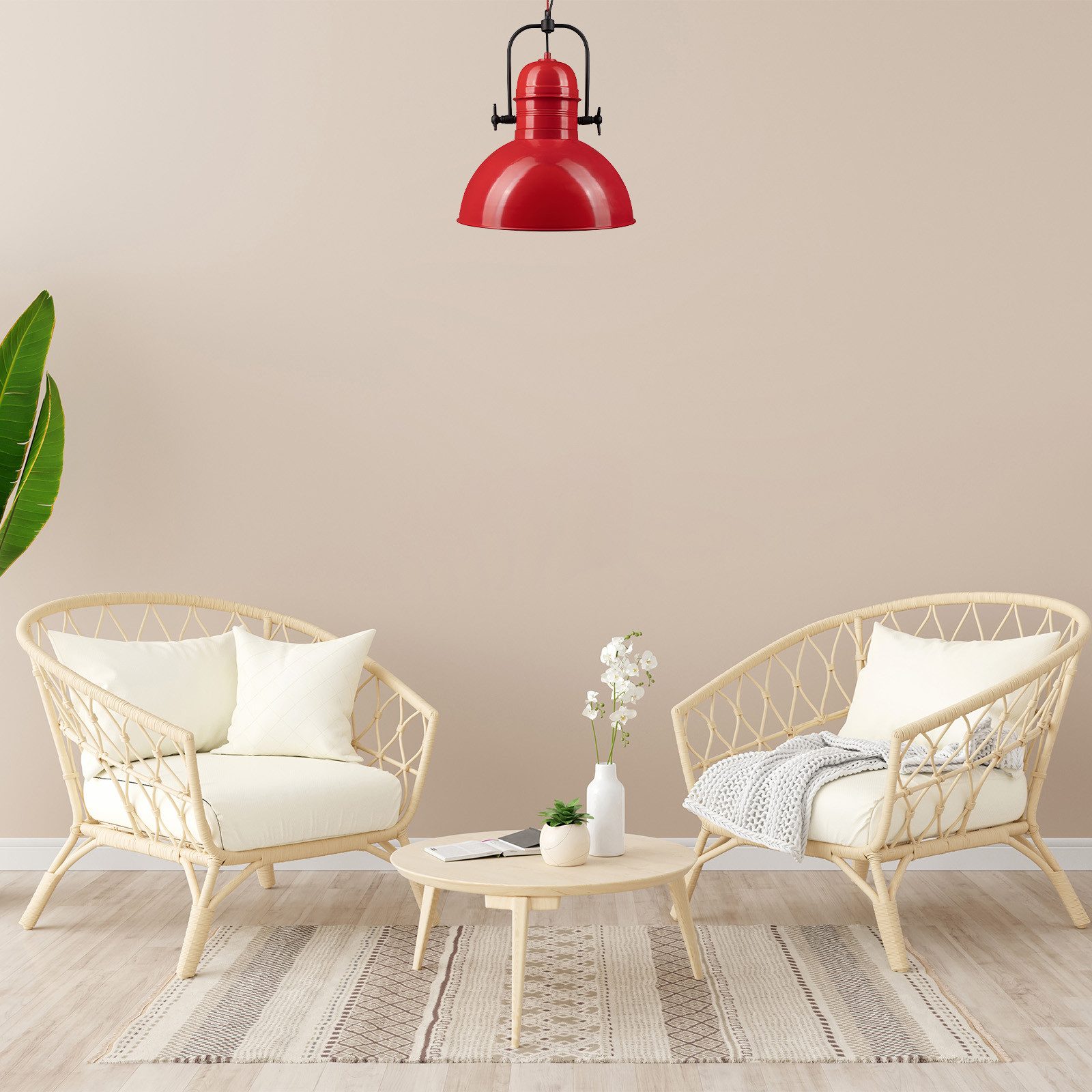 Bamyum Pendelleuchte Bamyum Hängelampe Vintage Ø40 cm E27 Metall Lampe, ohne Leuchtmittel