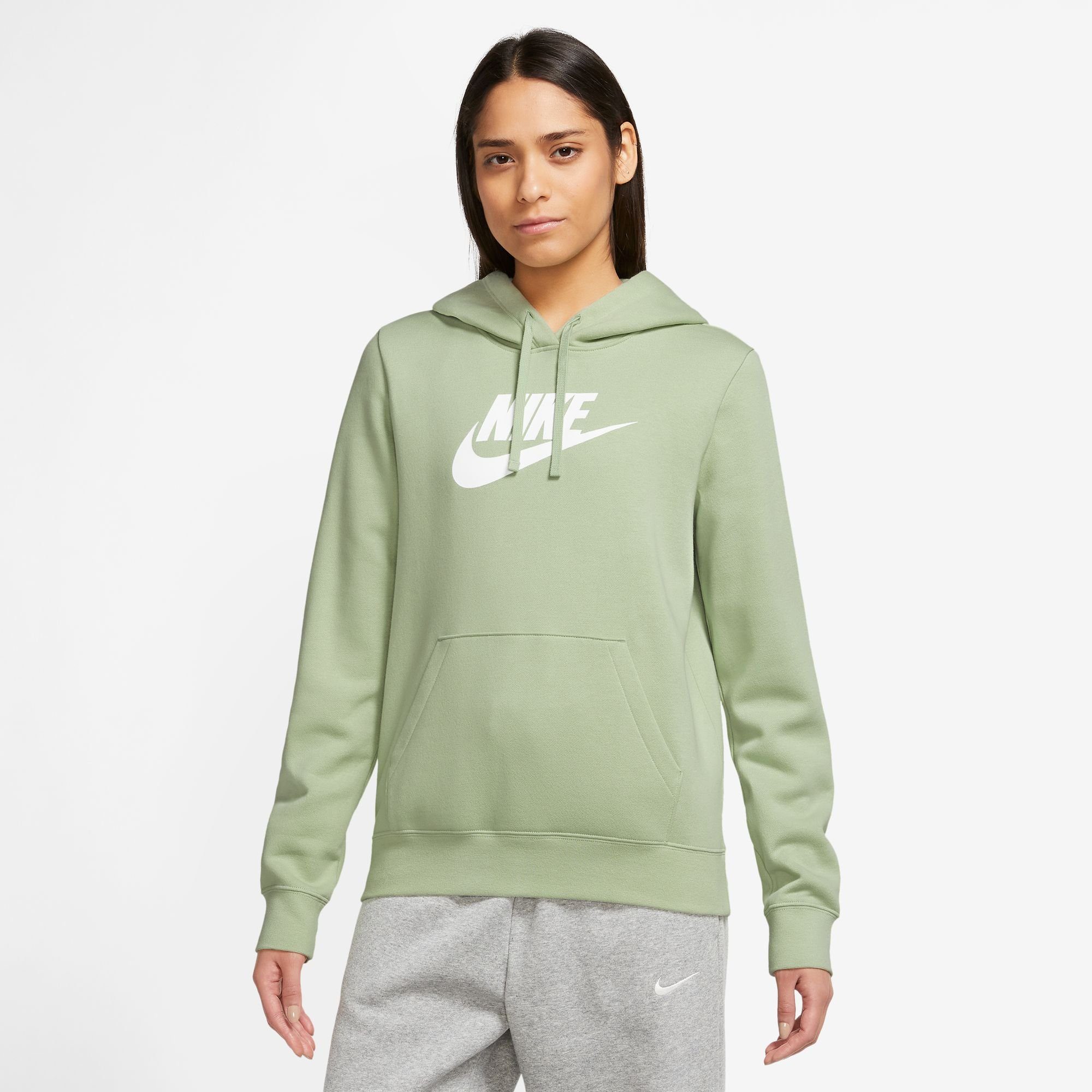 HONEYDEW/WHITE Nike Kapuzensweatshirt Club Logo Hoodie Pullover Sportswear Fleece Women's