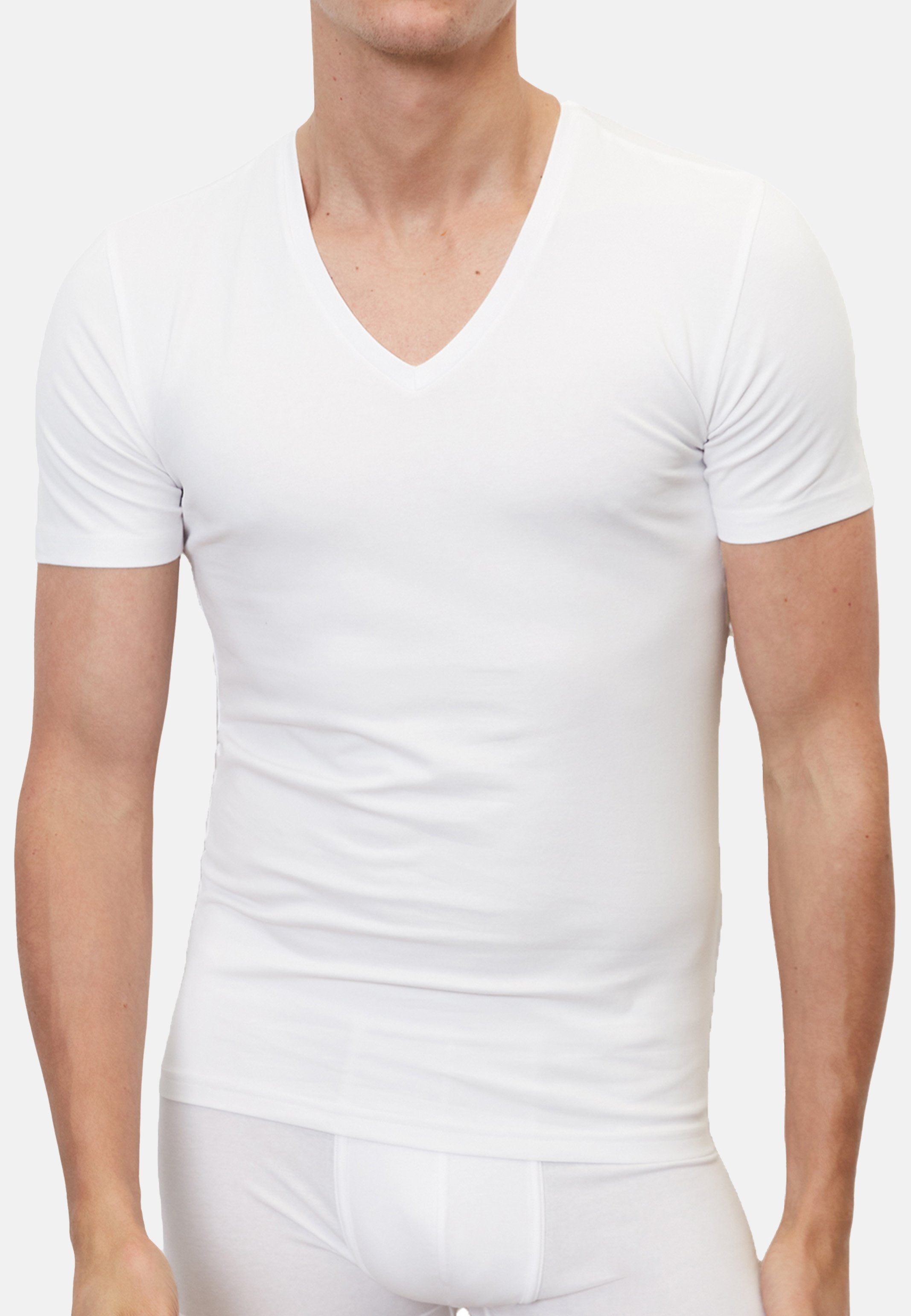 Unterhemd (Spar-Set, - O'Polo 4er Langarm Cotton Weiß Organic Baumwolle - Marc Unterhemd Essentials / Pack 4-St) Shirt