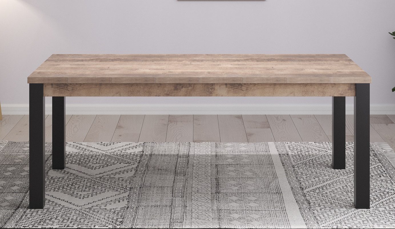 trendteam Esstisch Esstisch Emile 1, 200 x 100, Eiche Tabak / Schwarz (no-S günstig online kaufen