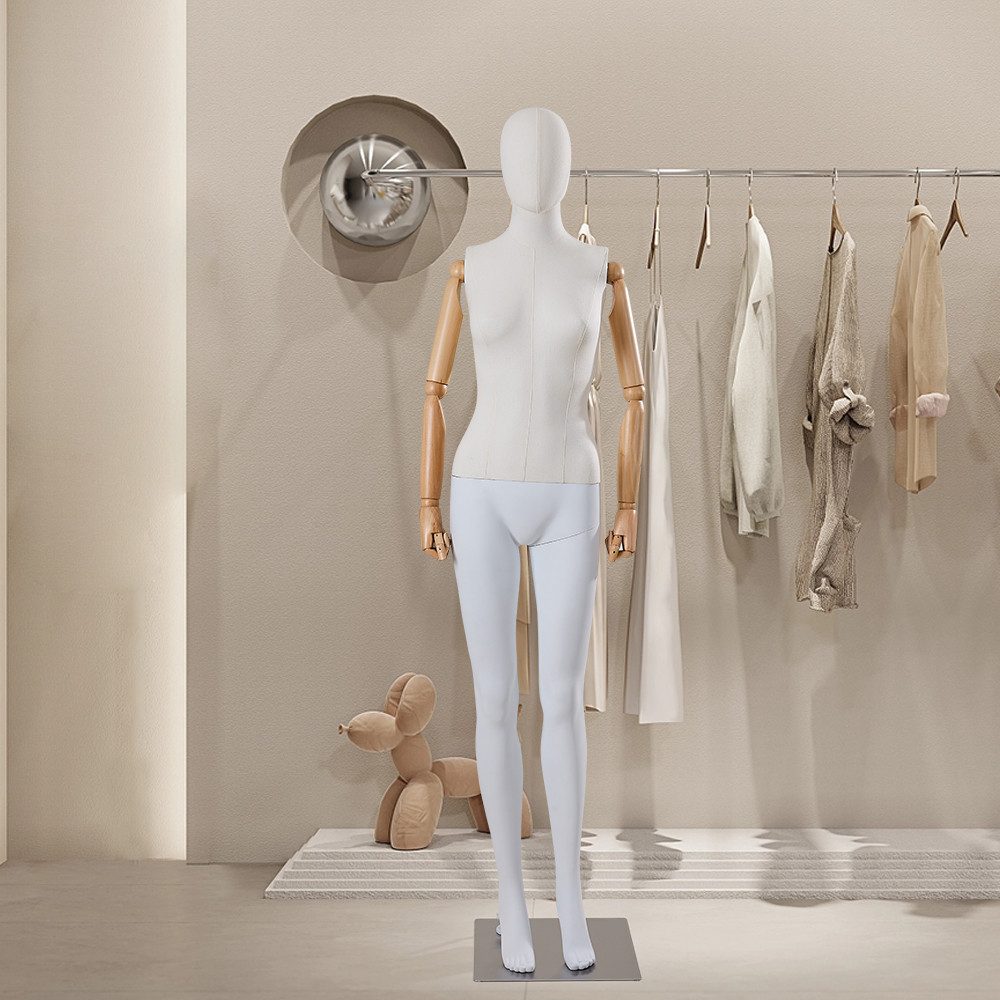 Eurotondisplay Schneiderpuppe Schöne Matt lackierte Schaufensterpuppe Stoffbezogener Oberkörper, Stoffoberkörper