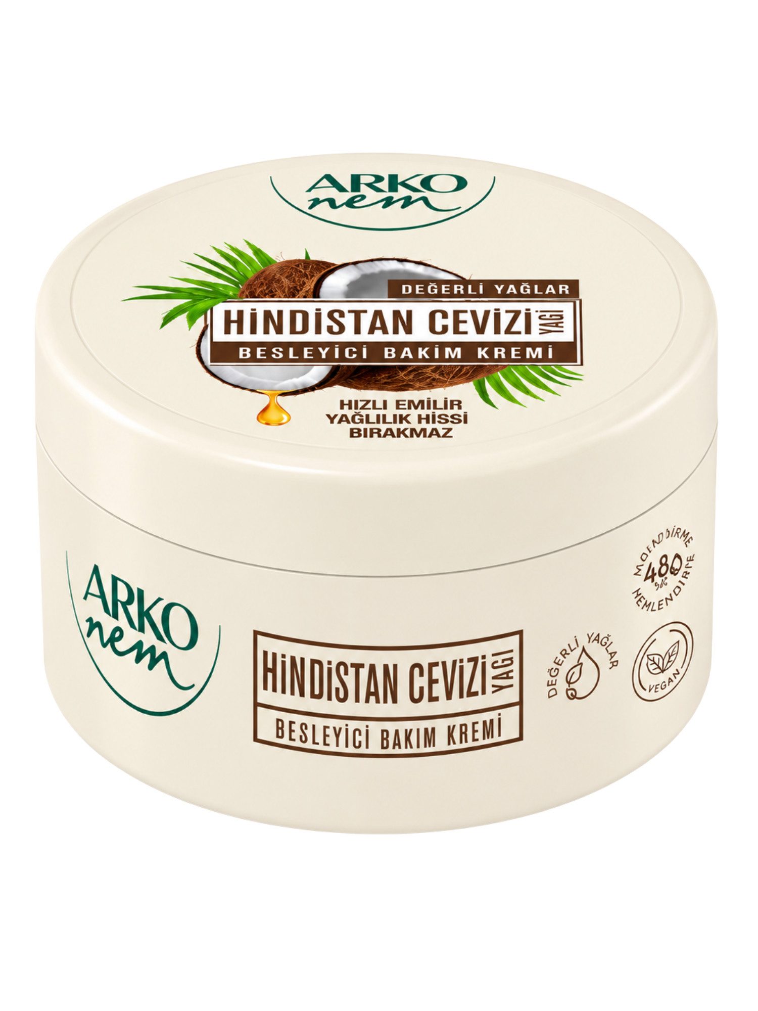 ARKO Körpercreme Arko Nem Avocado Pflegecreme mit Avocadoöl 250 ml Einzelpackung, Mit Kokosöl Schnell einziehend Nicht fettend Tägliche Pflege