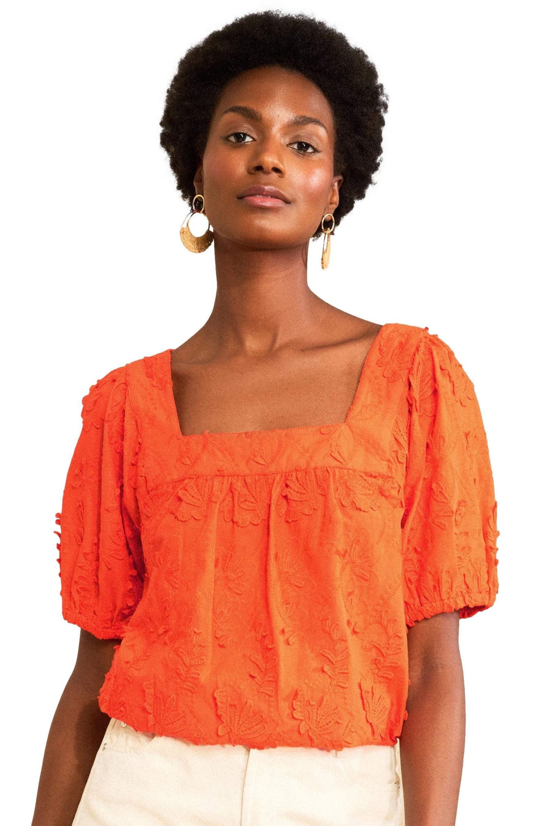Love & Roses Kurzarmbluse Love & Roses Bluse mit Carrée-Ausschnitt, Palmen (1-tlg)