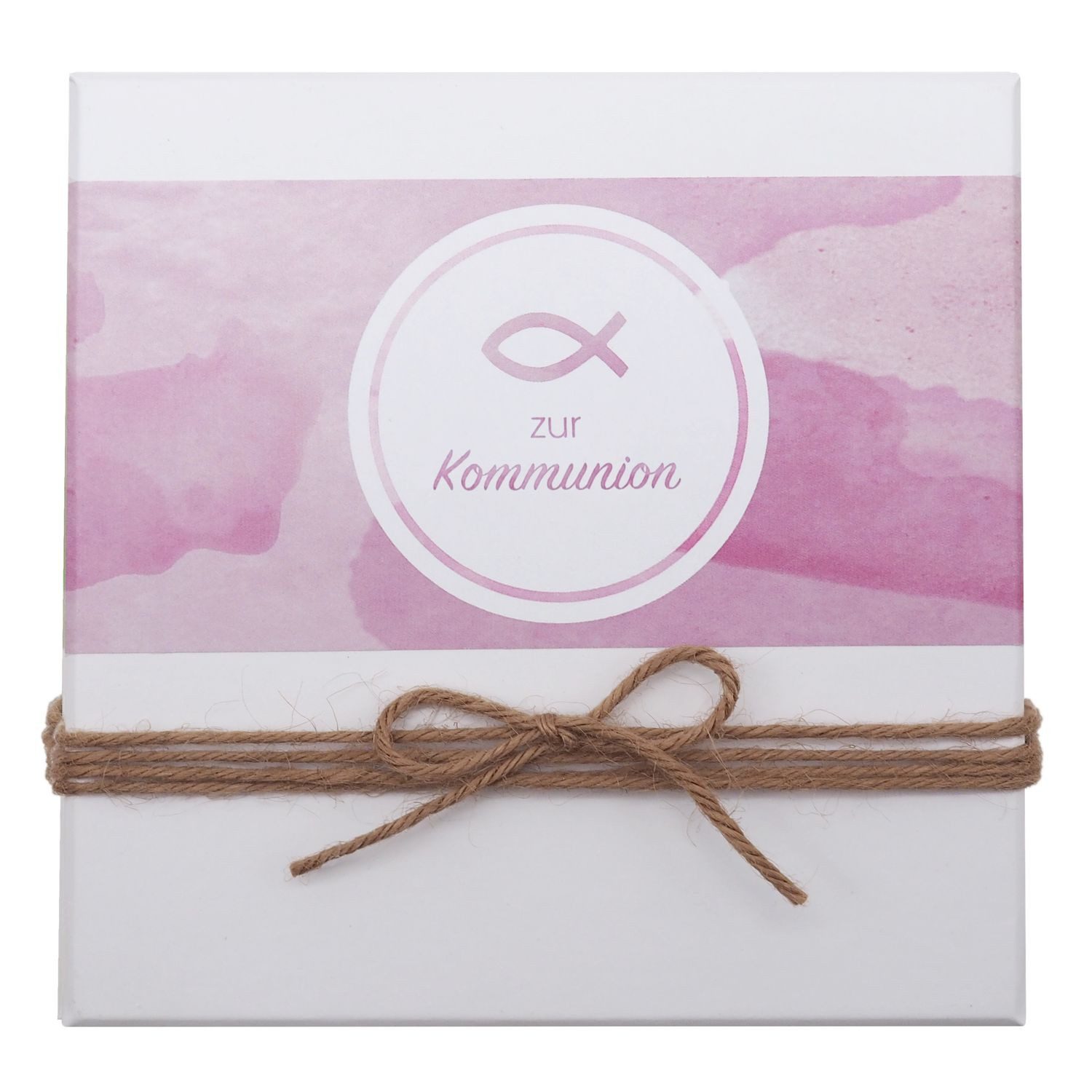 ZauberDeko Geschenkbox Geldgeschenk Verpackung Kommunion MIT NAMEN Fisch Mauve Rosa