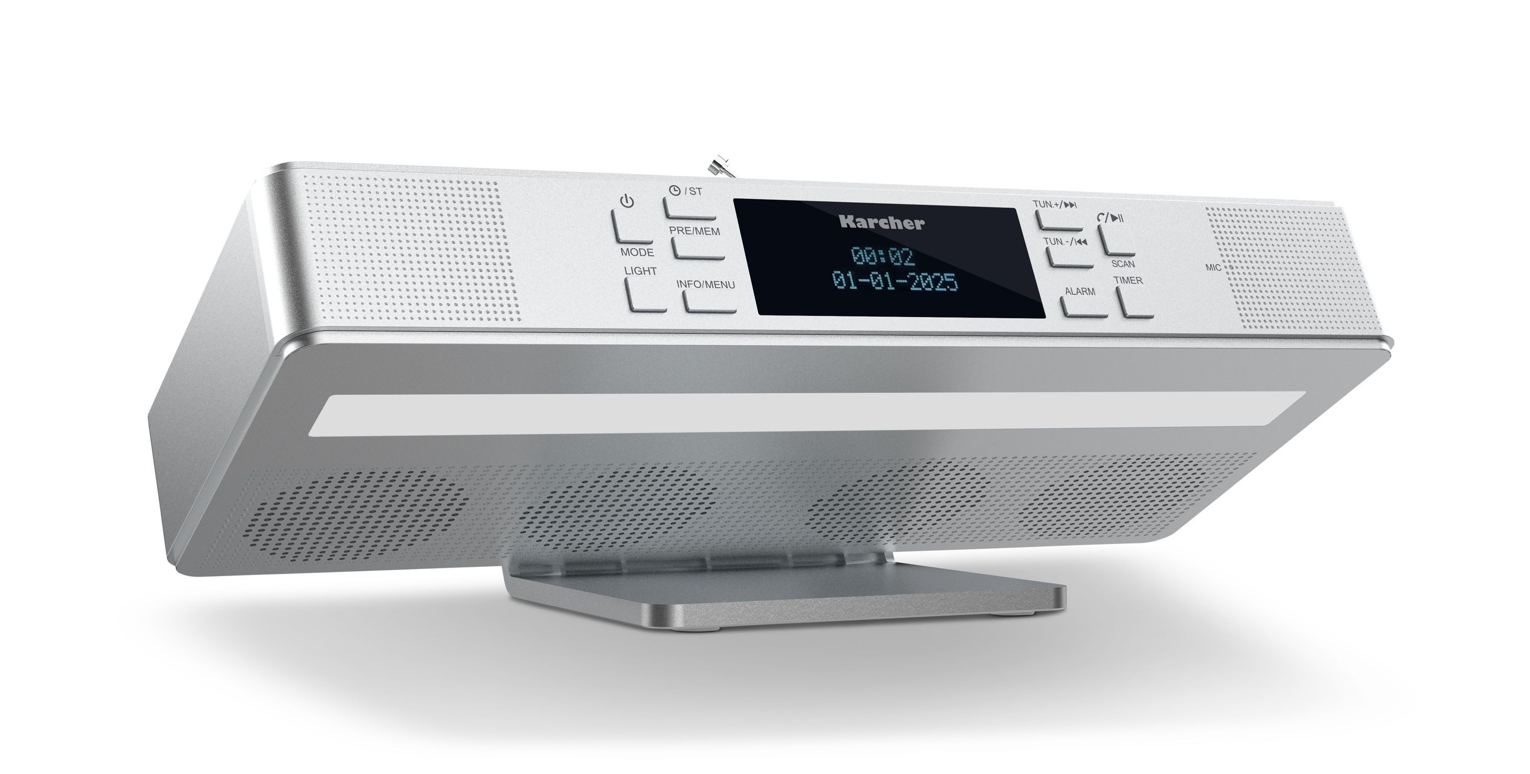 Karcher RA 2038D-S Küchen-Radio (DAB+, UKW (FM), 6 W, Unterbauradio mit DAB+ / UKW-Radio, Bluetooth, Leuchte & Timer)