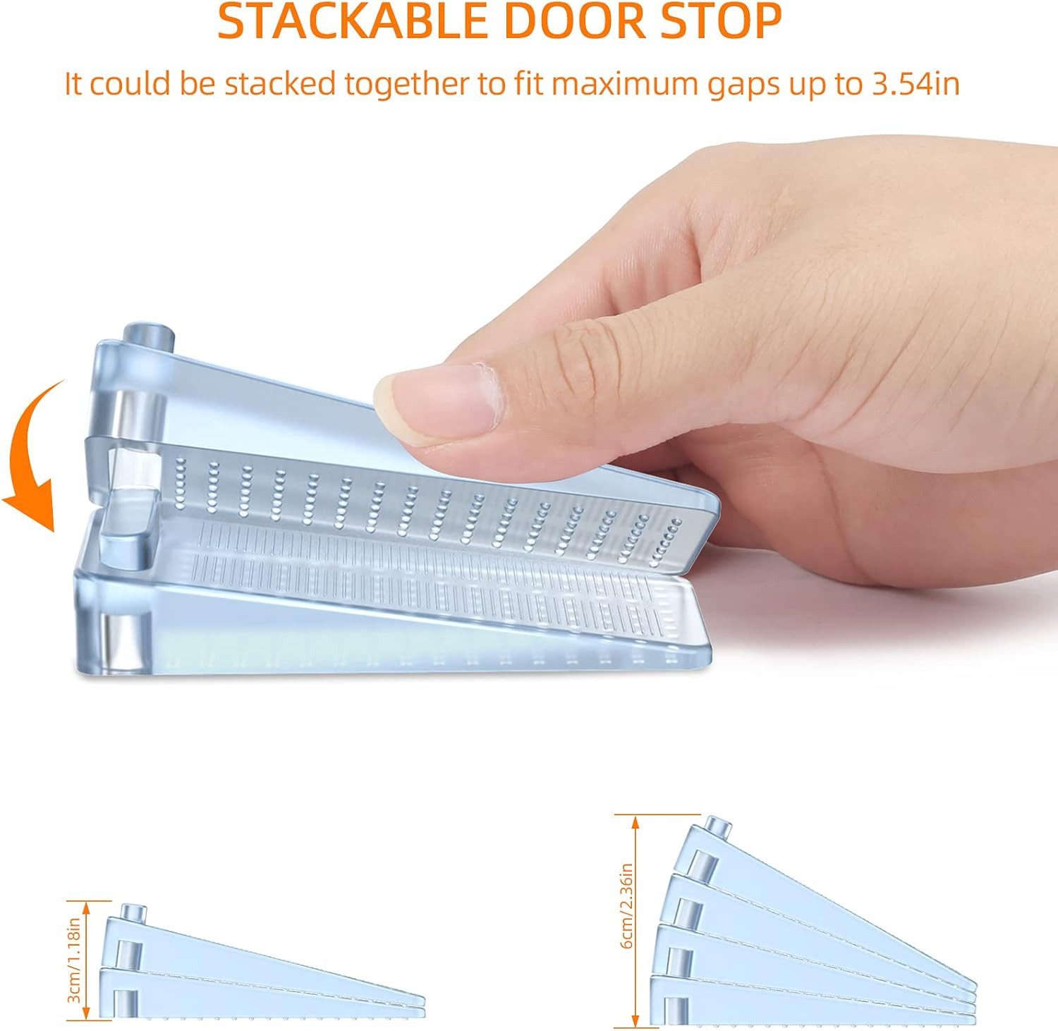 FELIXLEO Fensterstopper Türstopper Yosemy 4 Stück Gummi Türkeil Transparent Rutschfest