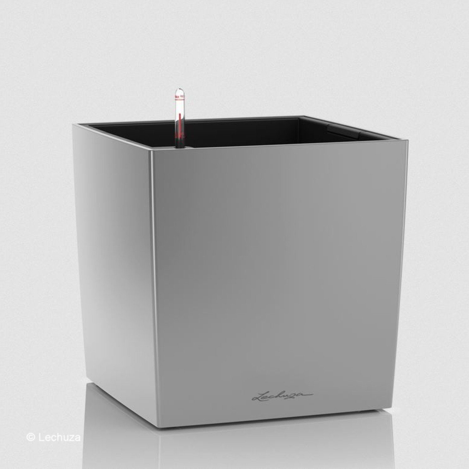 Lechuza® Pflanzkübel »Lechuza Pflanzgefäß Cube 30 silber metallic 16468