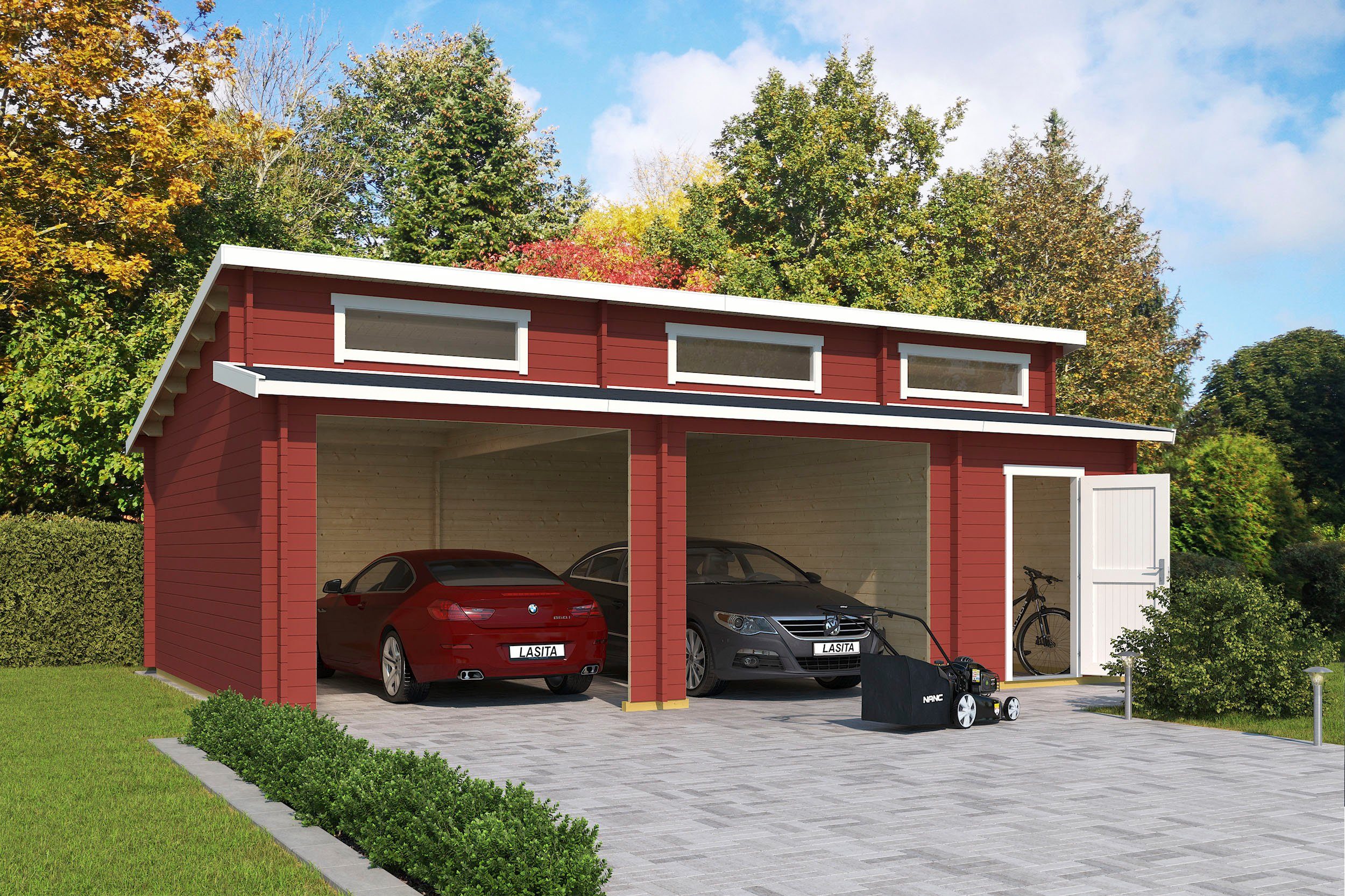 LASITA MAJA Garage Hawaii (Für 2 Fahrzeuge geeignet), BxTxH: 820x579x780 cm
