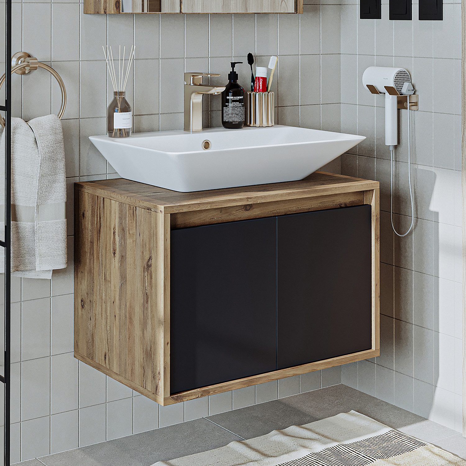 Roomart Badmöbel-Set ATL-2TLG-65, (Waschtisch mit unterschrank günstig online kaufen