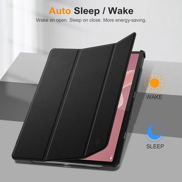 Fintie Tablet-Hülle für Lenovo Tab P12 12,7 Zoll TB370FU 2023, Case mit Auto Schlaf/Wach, Ultradünne Flip Cover mit Ständer Funktion und eingebautem Stifthalter