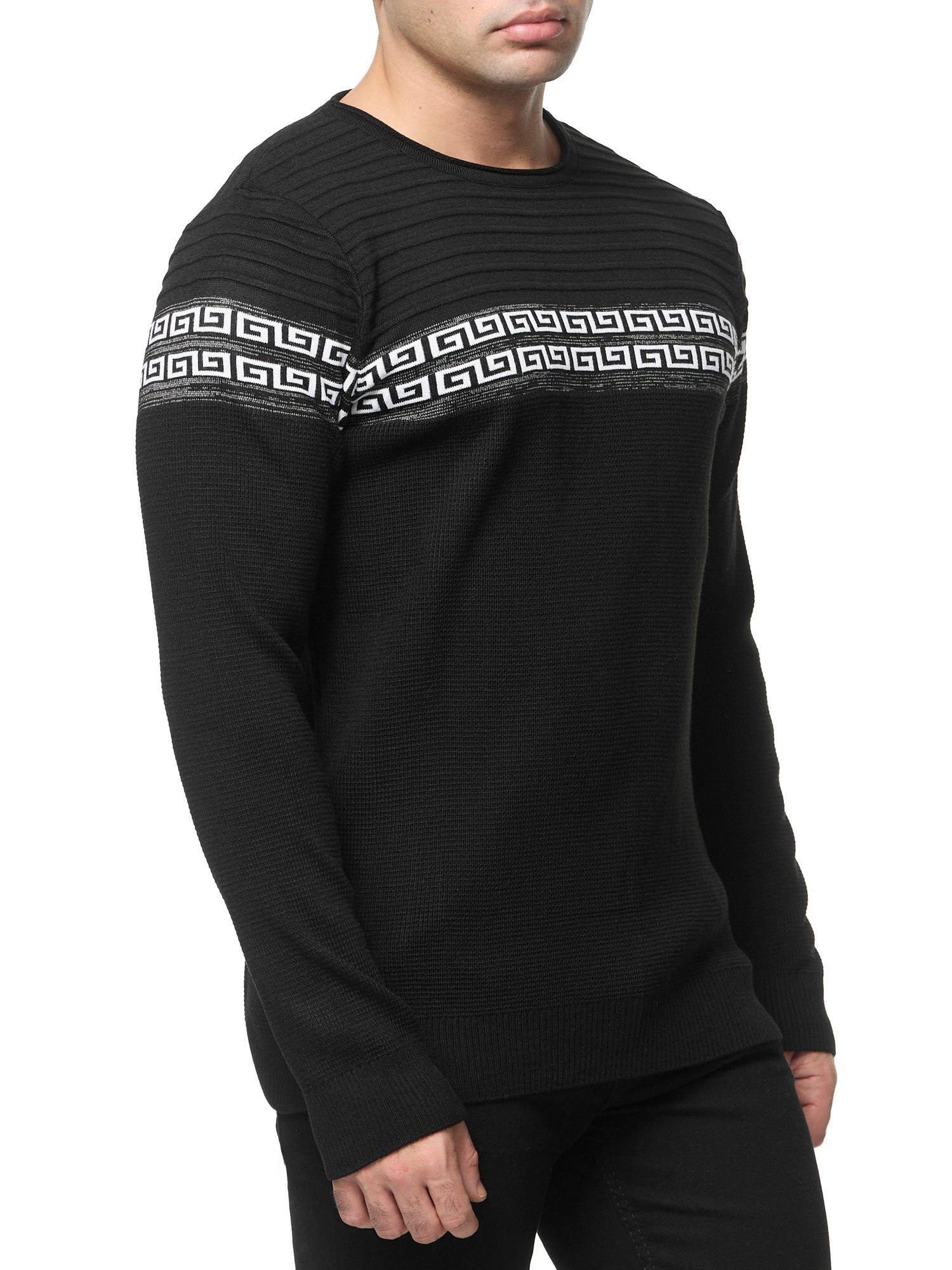 Banco Rundhalspullover Rundhals Basic Pullover Ganzjahrpullover Winter Herbst Frühling