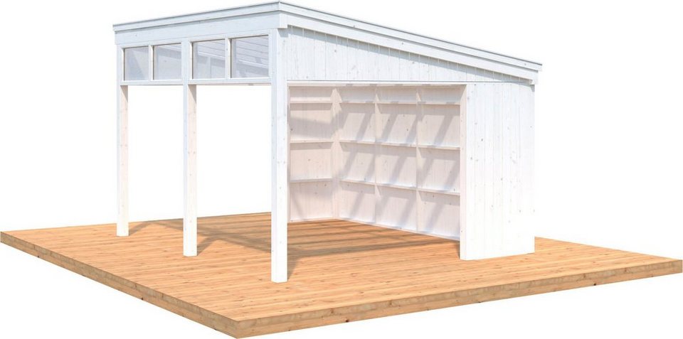 Palmako Holzpavillon »Nova«, mit Oberlicht, BxT: 432×376 cm, weiß