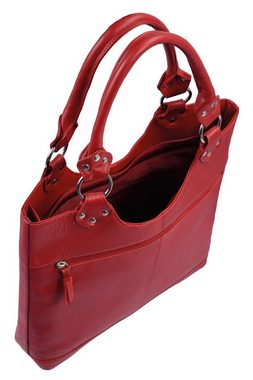 Basic Handtasche rote Lederhandtasche Ledershopper