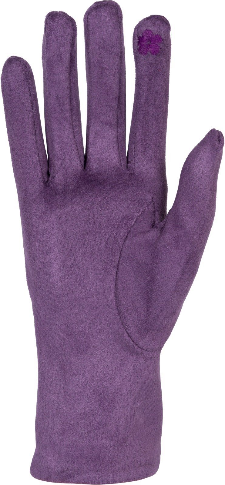 Violett Touchscreen Ziernähte Fleecehandschuhe Einfarbige Handschuhe styleBREAKER