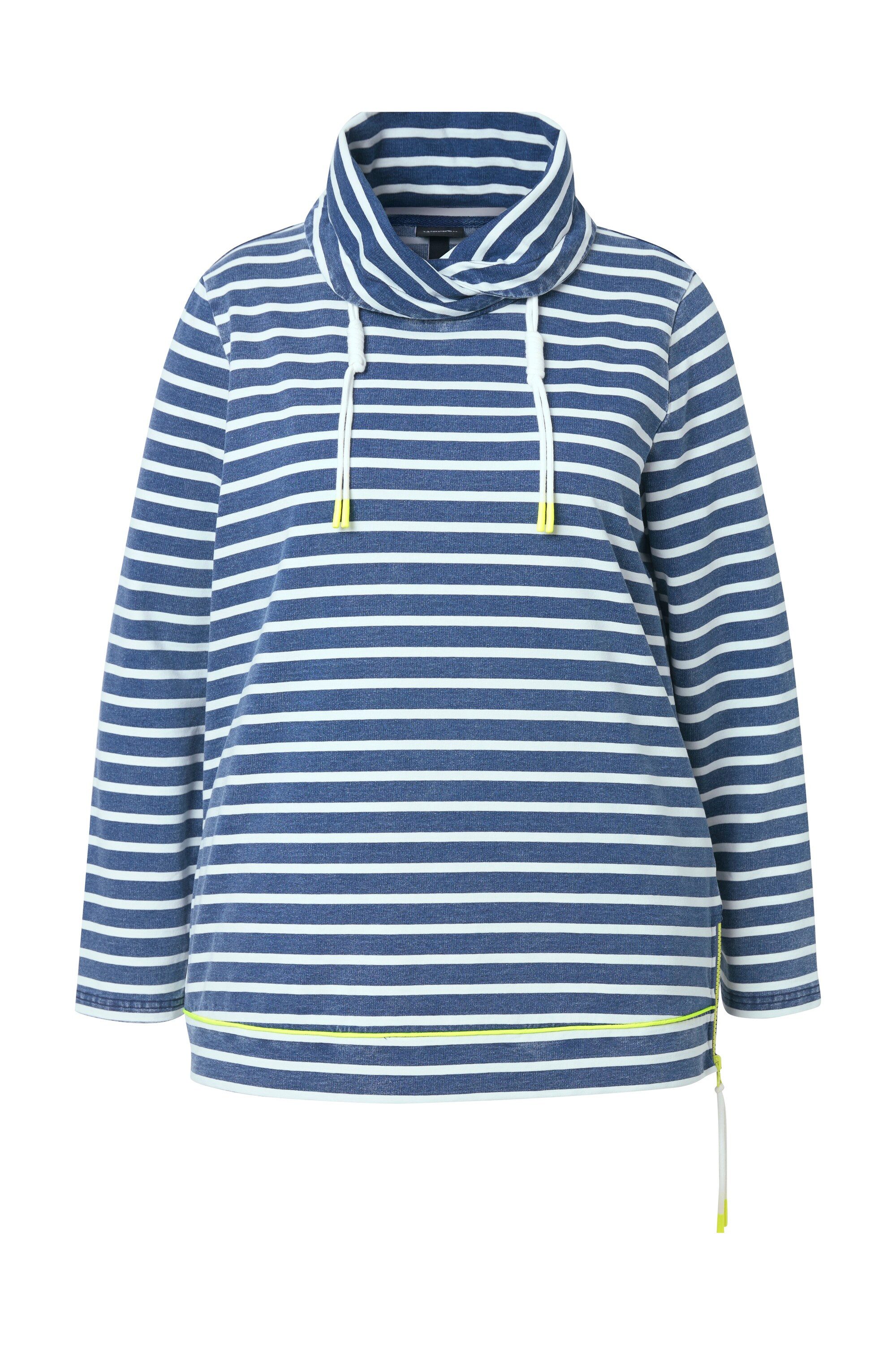 Ulla Popken Sweatshirt Sweatshirt Ringel Neondetails günstig online kaufen