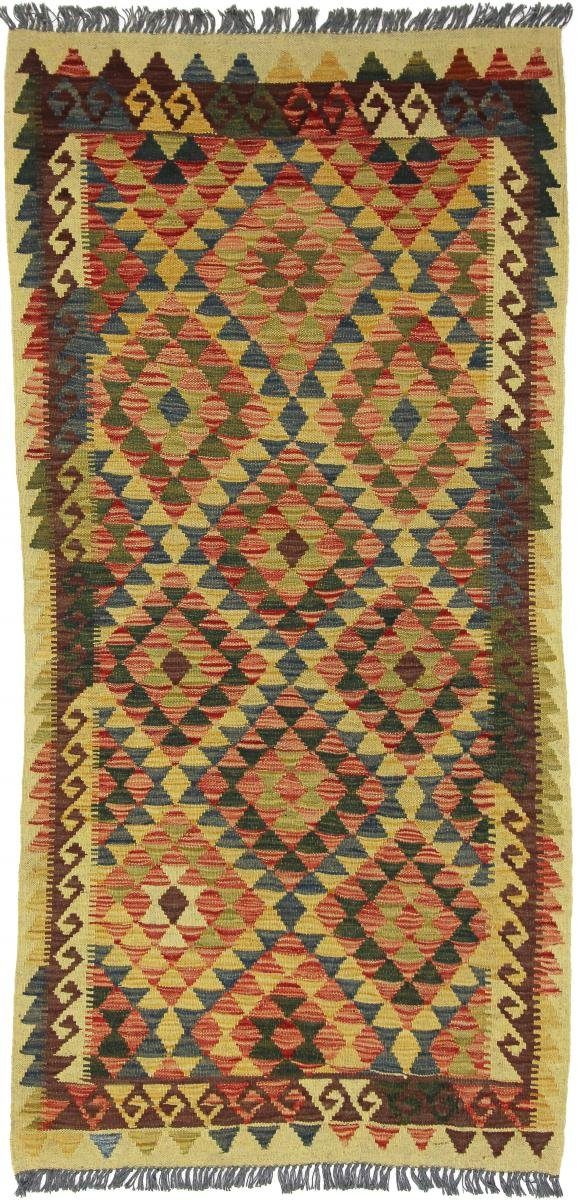 Orientteppich Kelim Afghan 97x204 Handgewebter Orientteppich Läufer, Nain Trading, rechteckig, Höhe: 3 mm