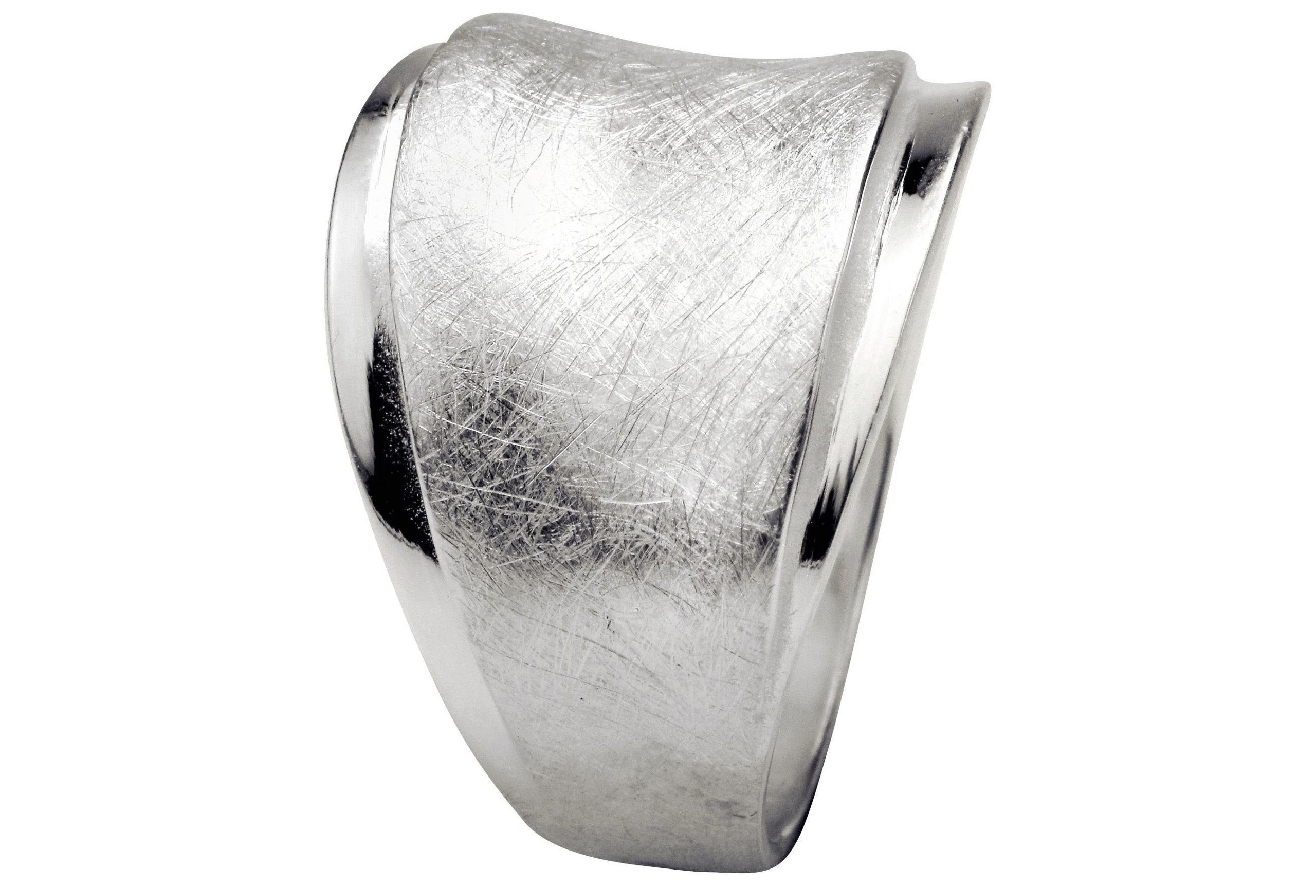 SILBERMOOS Silberring XL Attraktiv gestufter Bandring, 925 Sterling Silber