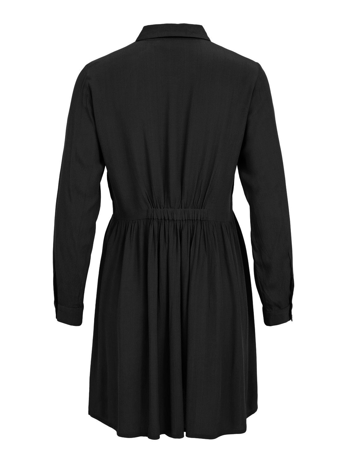 (kurz) Kleid in Schwarz Dress Mini Knielang VIFINI Langarm Print Shirtkleid Vila Geblümtes 4608