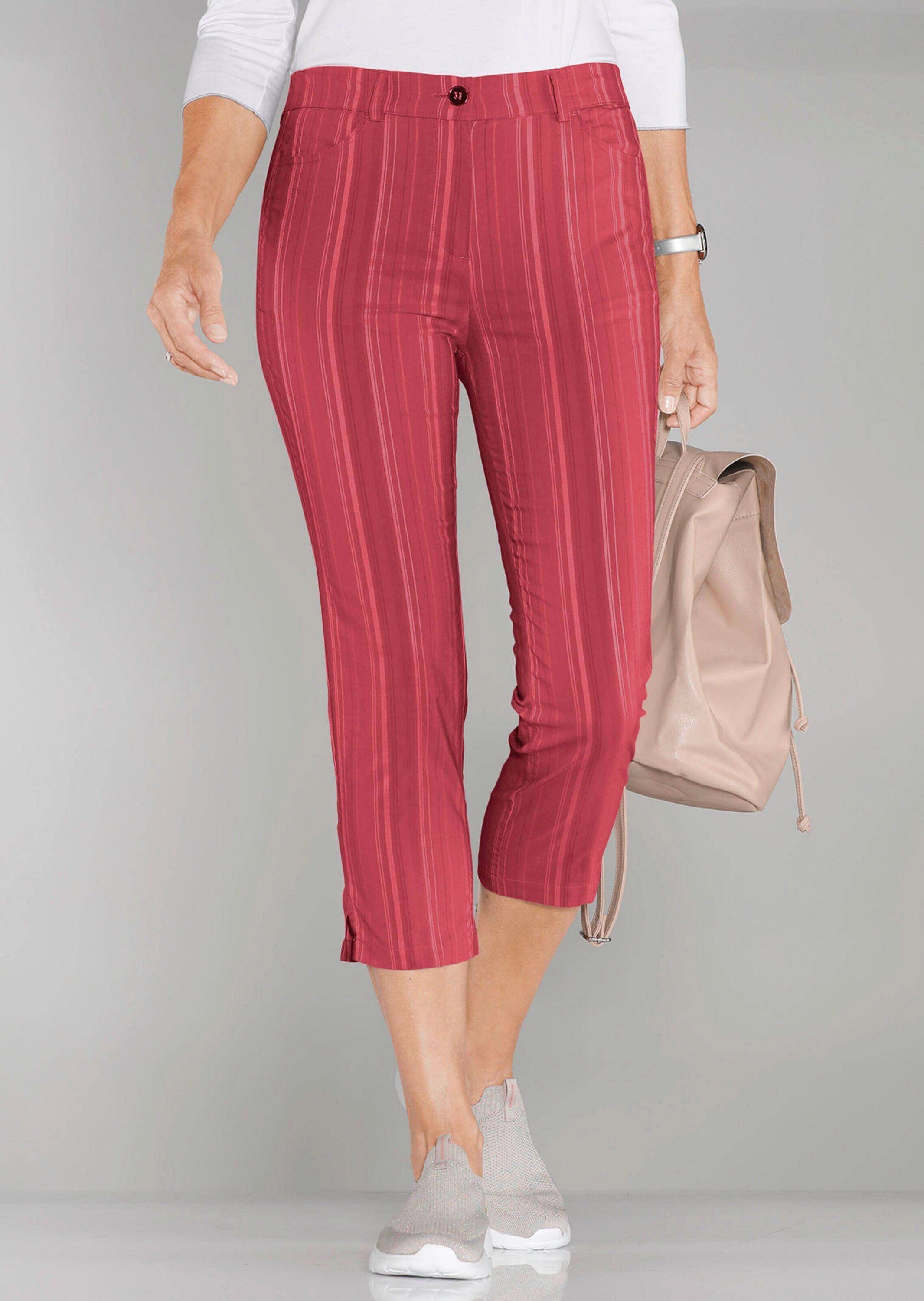 GOLDNER Caprihose Kurzgröße: Verkürzte Strukturhose, elastisch