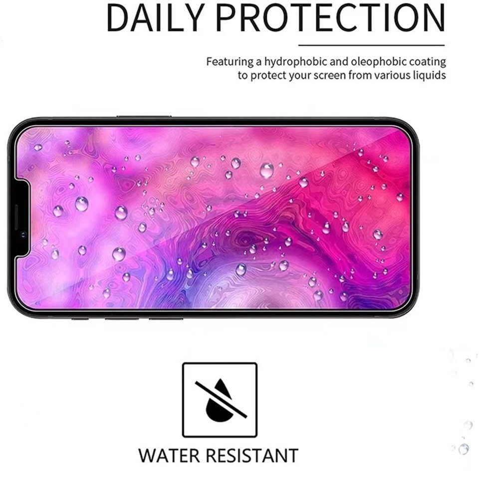Baker Schutzfolie 3er Panzerglas für iPhone 13/13 mini/13 Pro/ 13 Pro Max, (3 Pack), Schutzglas, 9H Härte, HD Displayschutzfolie, 0.33mm Ultra-klar