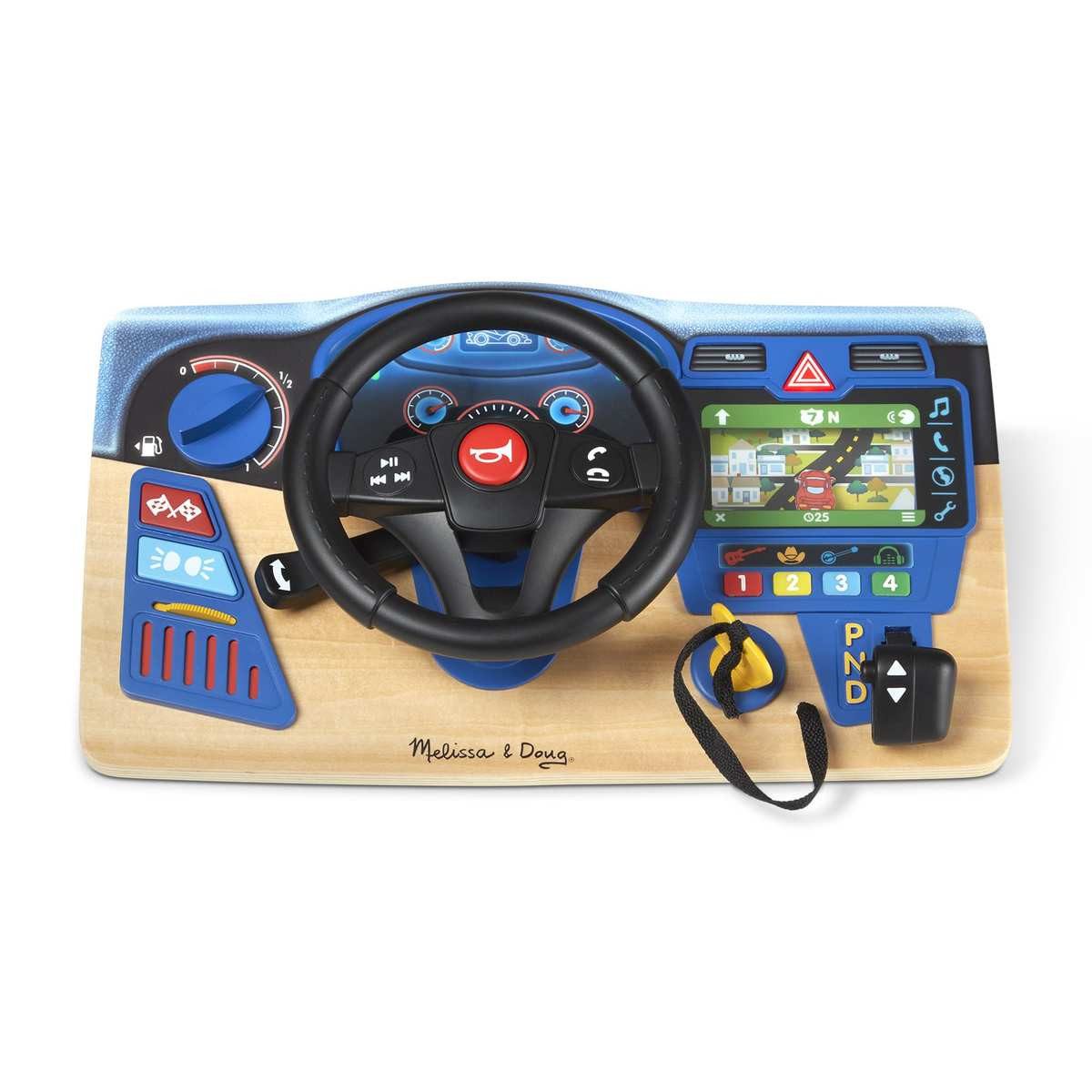 Spin Master Spielzeug-Lenkrad Melissa & Doug Vroom and Zoom Armaturbrett Holz Lenkrad Licht 3+