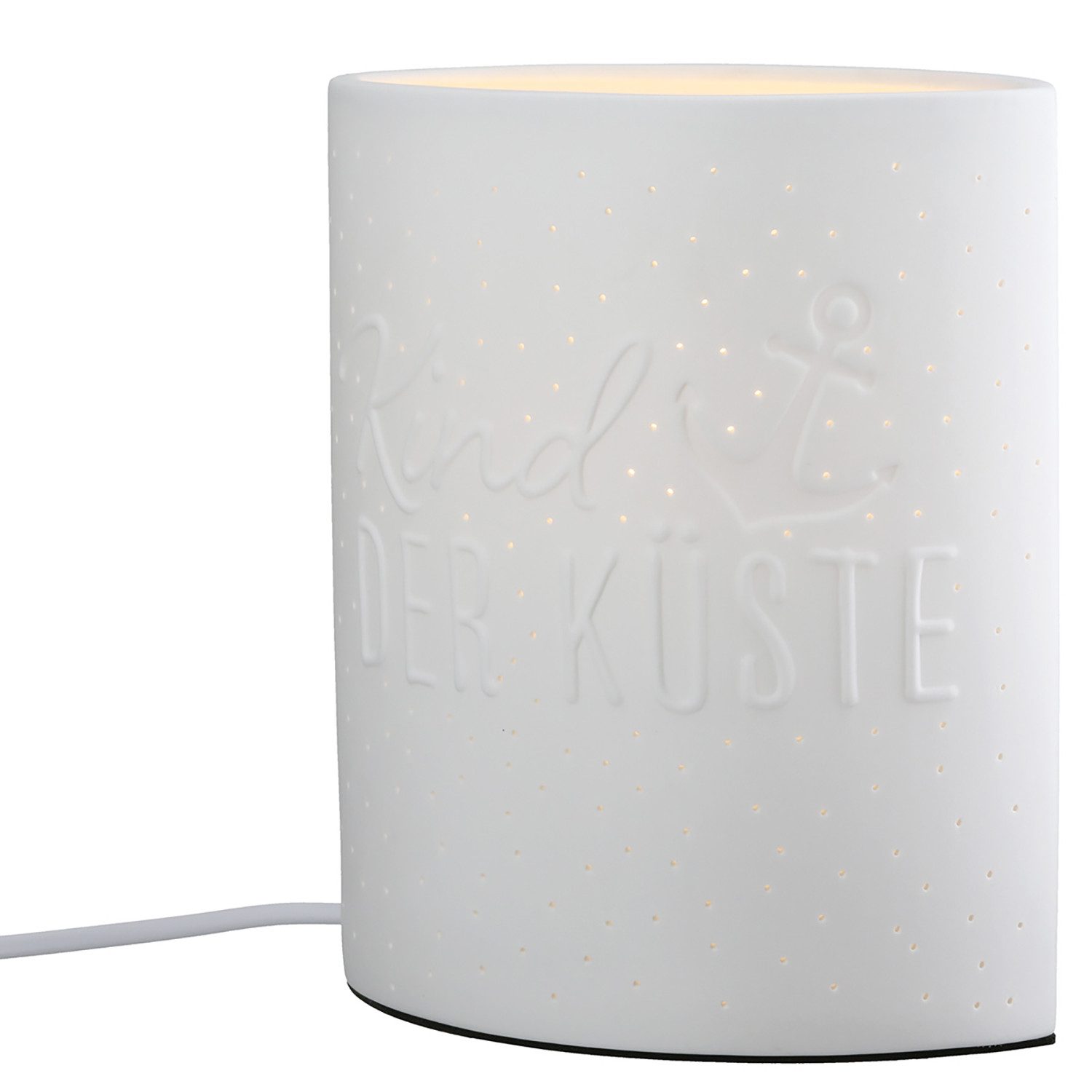 GILDE Tischleuchte KIND DER KÜSTE Leuchte - weiß - Porzellan - Höhe 20cm x Breite 17cm, Tischlampe - Schreibtischlampe - Nachttischlampe