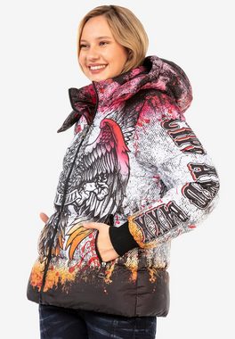 Cipo & Baxx Steppjacke mit knalligem Allover-Print