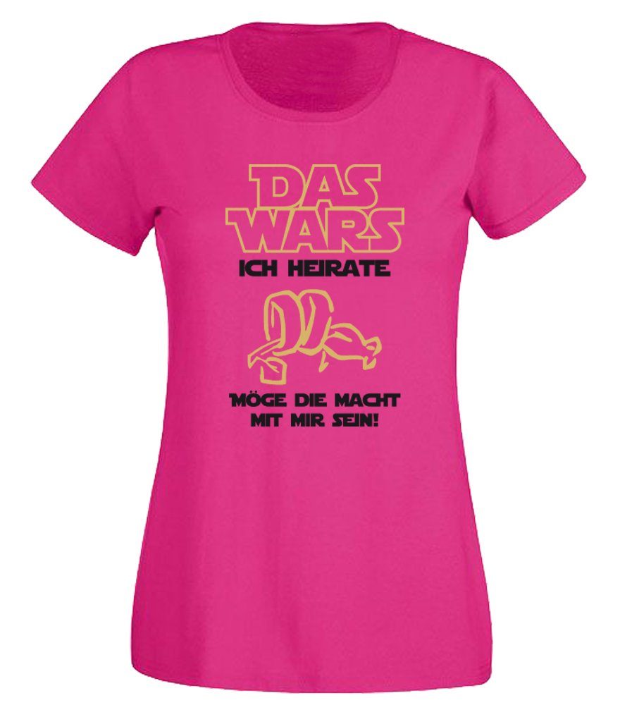 G-graphics T-Shirt zum Junggesellinnen-Abschied - Das wars – Ich heirate Slim-fit Damen Braut-T-Shirt zum JGA / Poltershirt