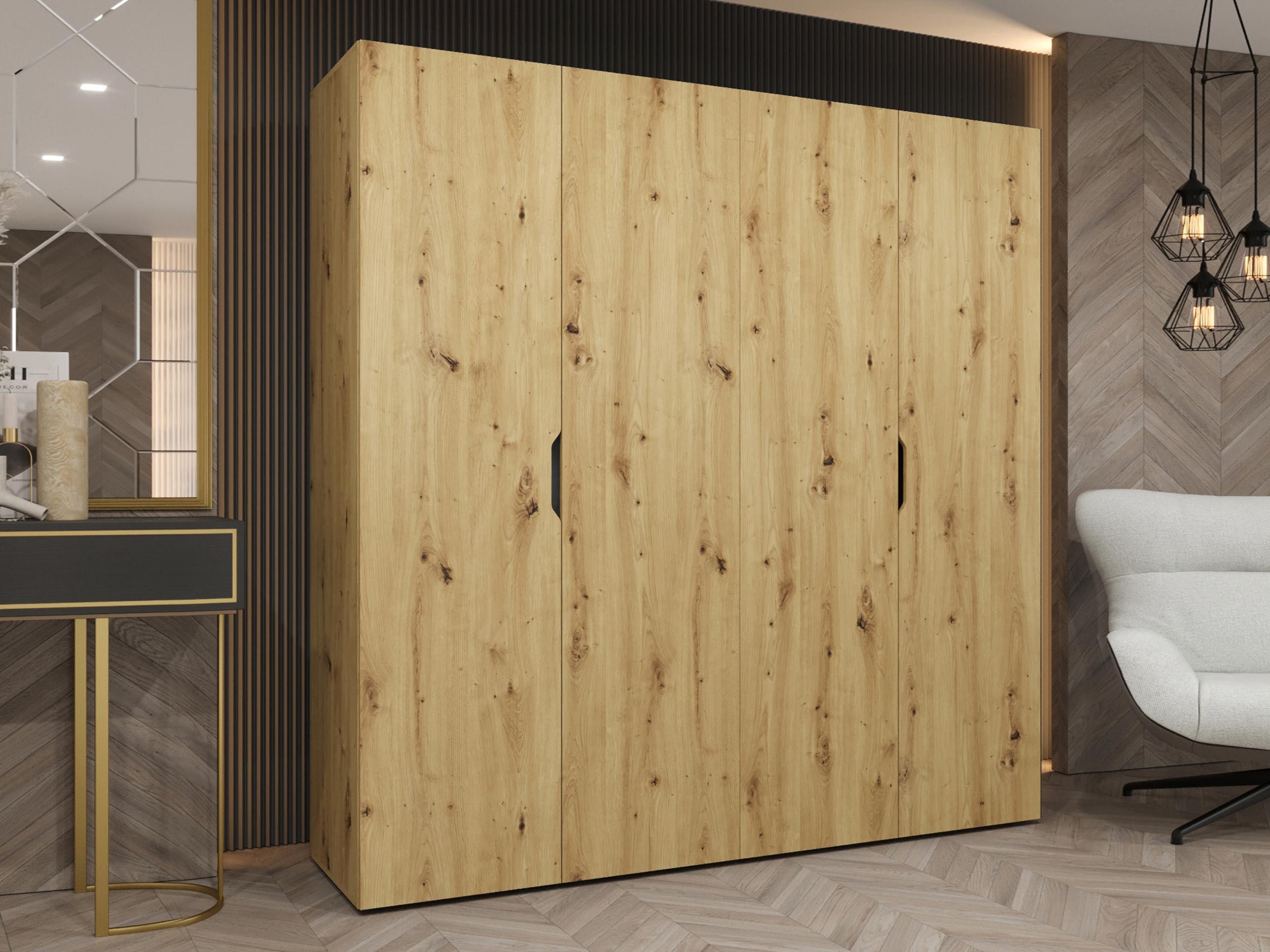 MIRJAN24 Kleiderschrank Malaga 200 (mit vier Drehtüren) 200x52x202 cm