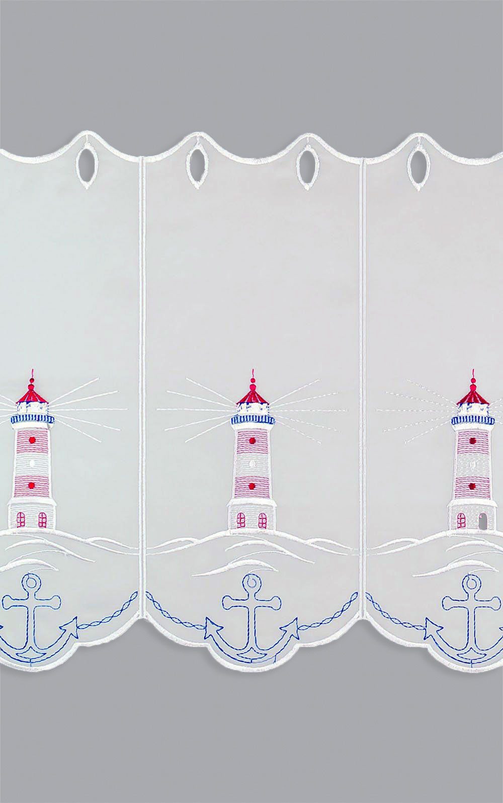 Plauener Spitze® Scheibengardine Leuchtturm (1 St), transparent, HxB 40x48.9cm