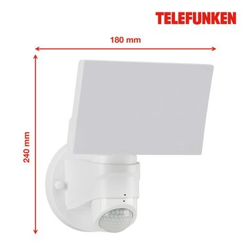 Telefunken LED Außen-Wandleuchte 304306TF, LED fest verbaut, Neutralweiß, Außenleuchte Sensor IP44 4000K 1600lm 16W 24x18x17,5cm