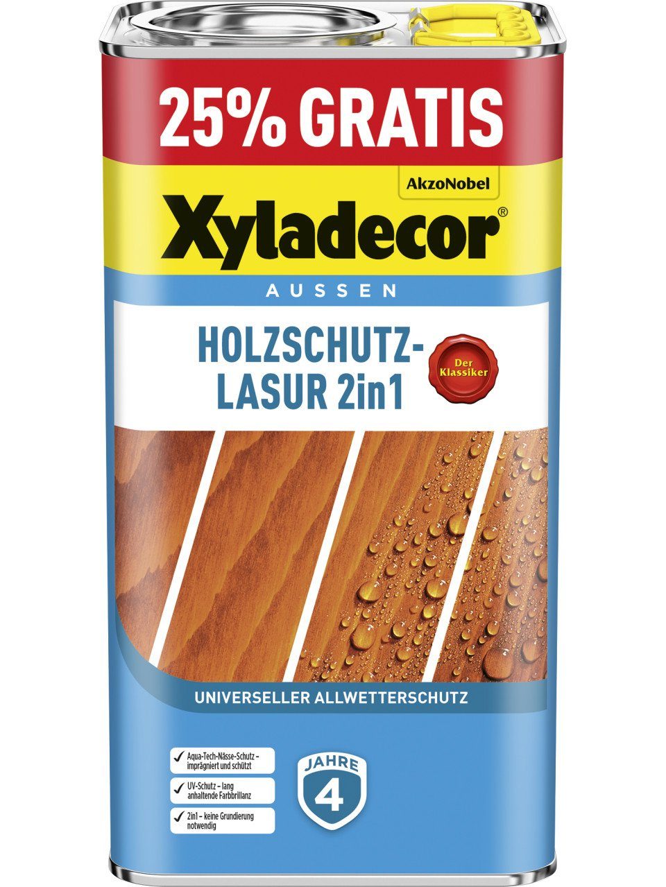 Xyladecor Lasur Xyladecor Holzschutzlasur 2in1 4+1L gratis eiche