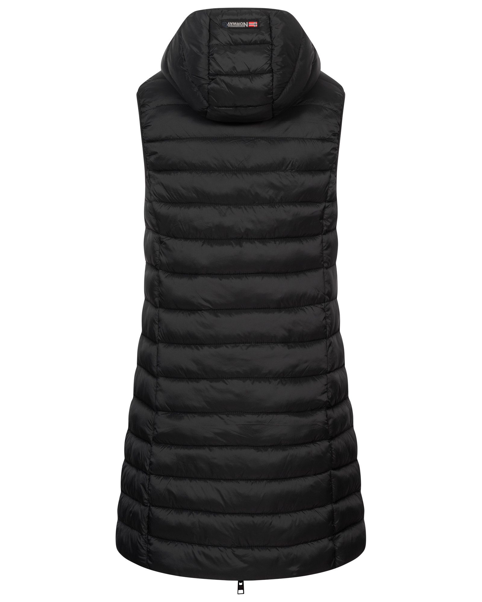 Geographical Norway Steppweste Damen Steppweste Kapuze Übergangs Frühlings Windbreaker Lang Weste