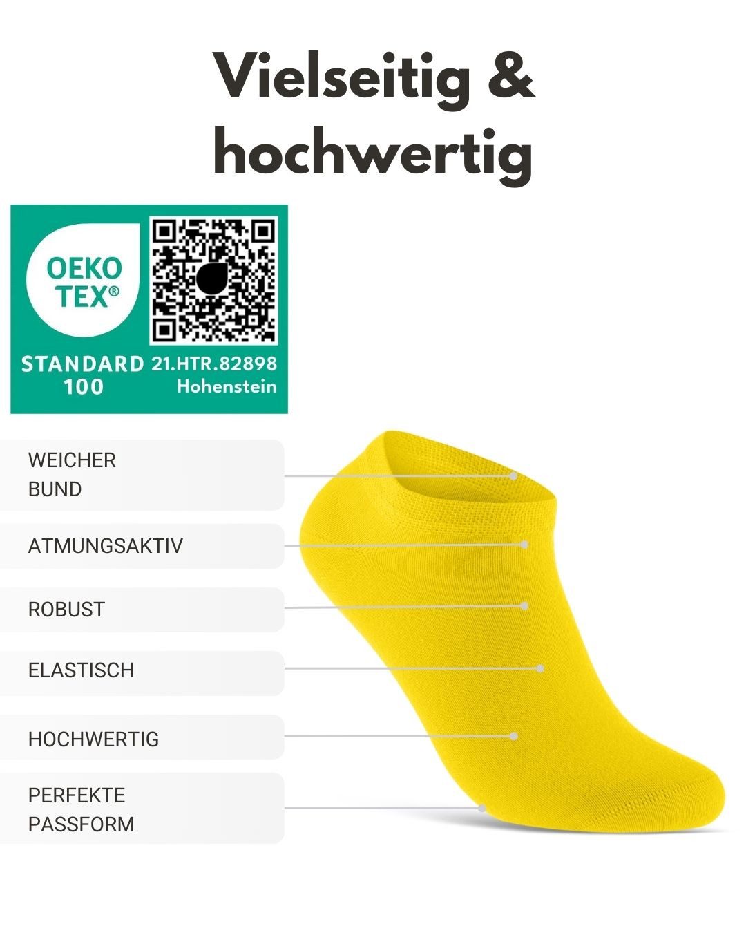 sockenkauf24 Sneakersocken Premium Sneaker Socken Herren & Damen mit Komfortbund ohne Gummidruck (Buntmix, 10-Paar, 43-46) atmungsaktive gekämmte Baumwolle, ohne Naht, Exclusive Line