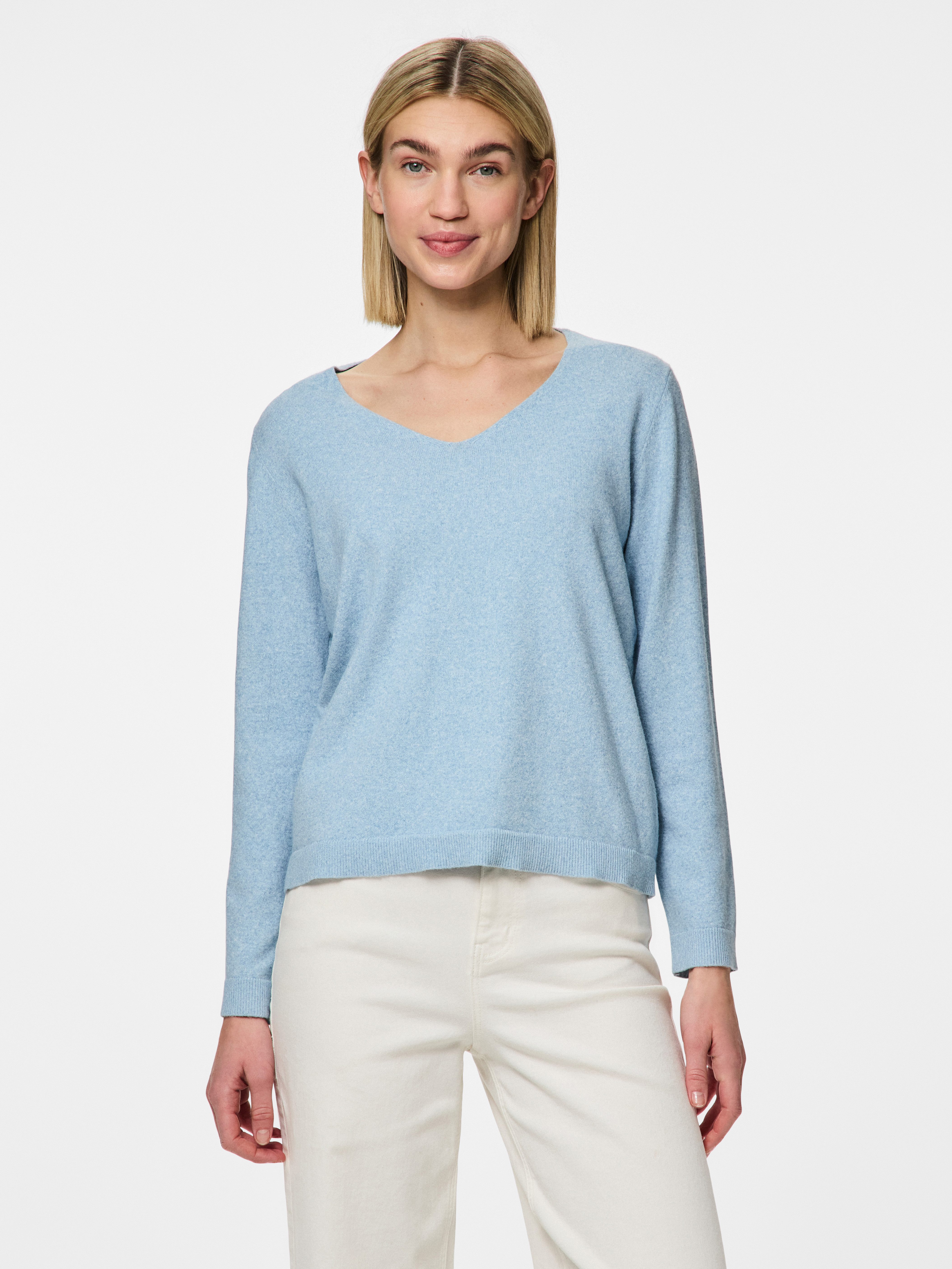 V-Ausschnitt-Pullover PCBREE LS V-NECK KNIT NOOS BC