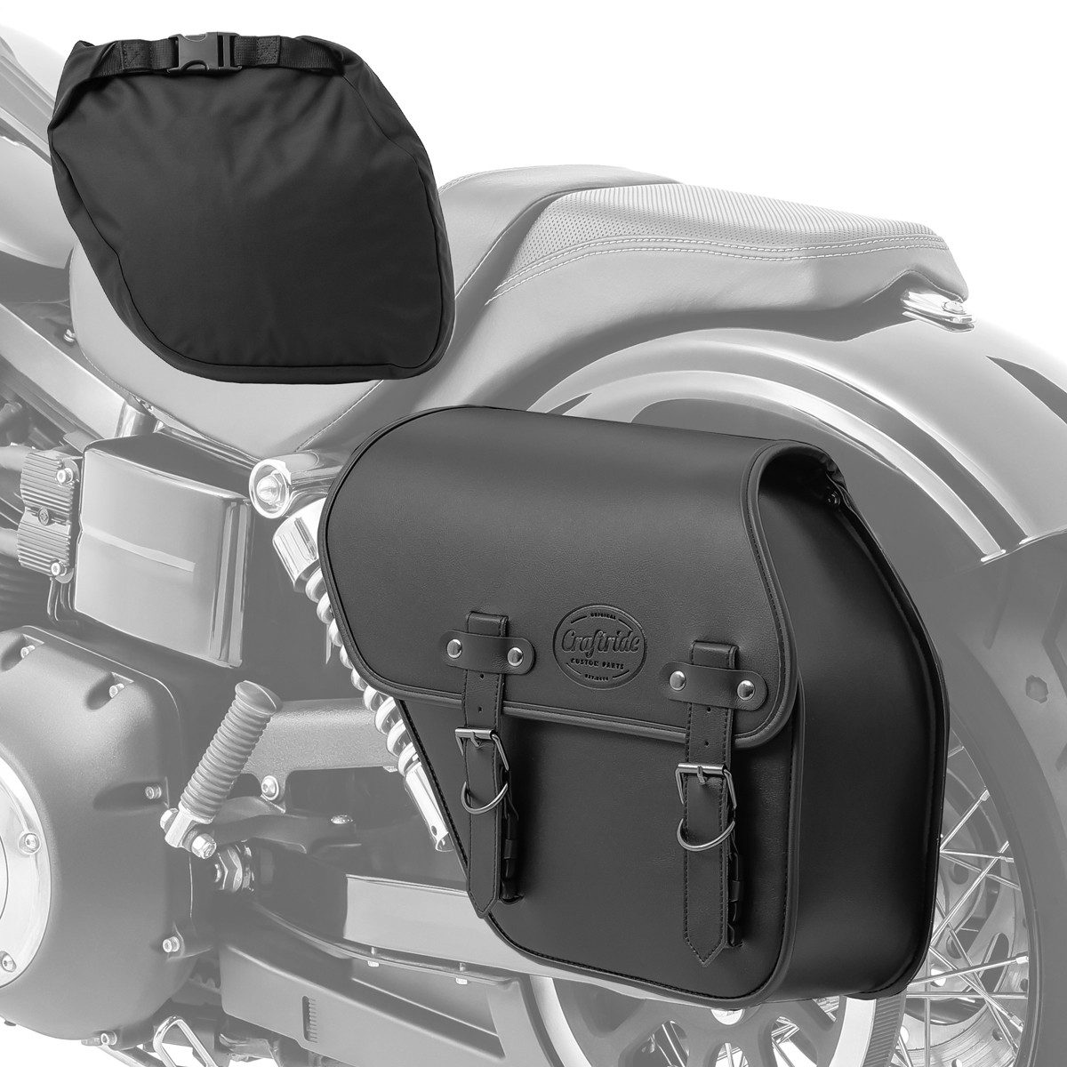 Craftride Satteltasche Satteltasche # Fargo 13L für Chopper Cruiser und Custombikes links
