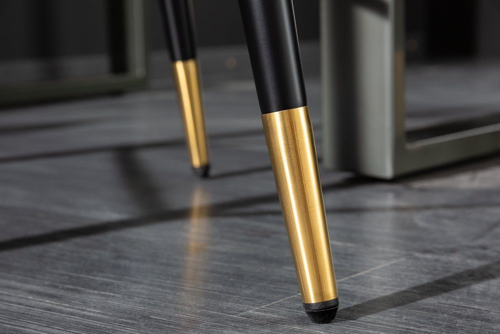 riess-ambiente Barhocker PARIS grau/schwarz/gold - Samt, Metall, mit Armlehne & Ziersteppung (Einzelartikel, 1 St), gepolstert & im edlen Look – ideal für Küche – Bild 5 von 5