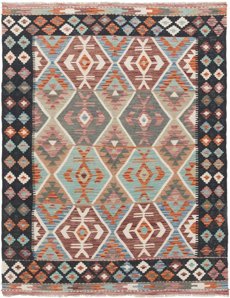 Orientteppich Kelim Afghan 155x198 Handgewebter Orientteppich, Nain Trading, rechteckig, Höhe: 3 mm