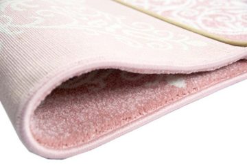 Teppich Designer Teppich Wohnzimmerteppich Kurzflor Teppich Ornamente pastell rosa creme, Carpetia, rechteckig, Höhe: 13 mm